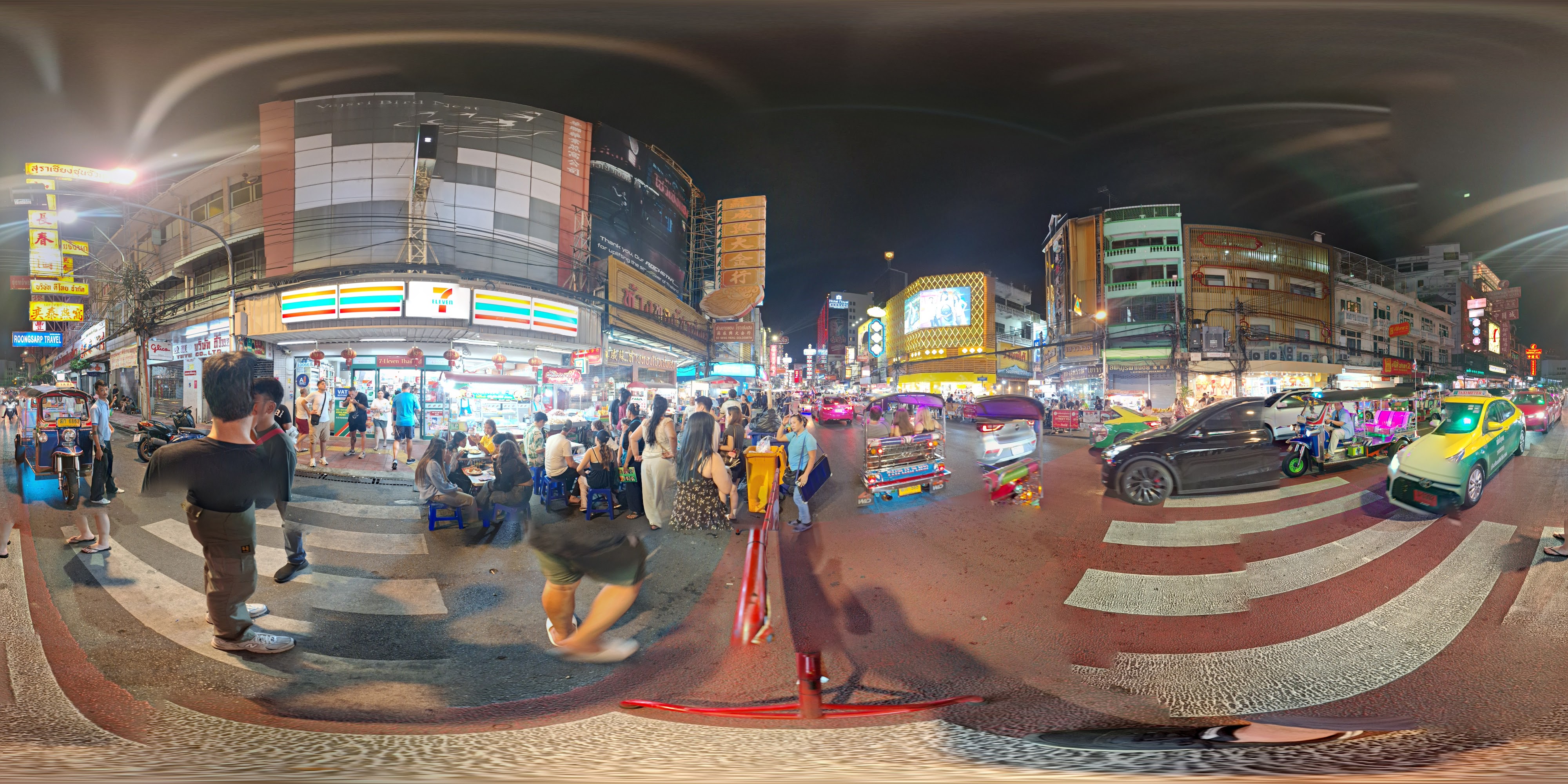 Vibrant Night Market Intersection