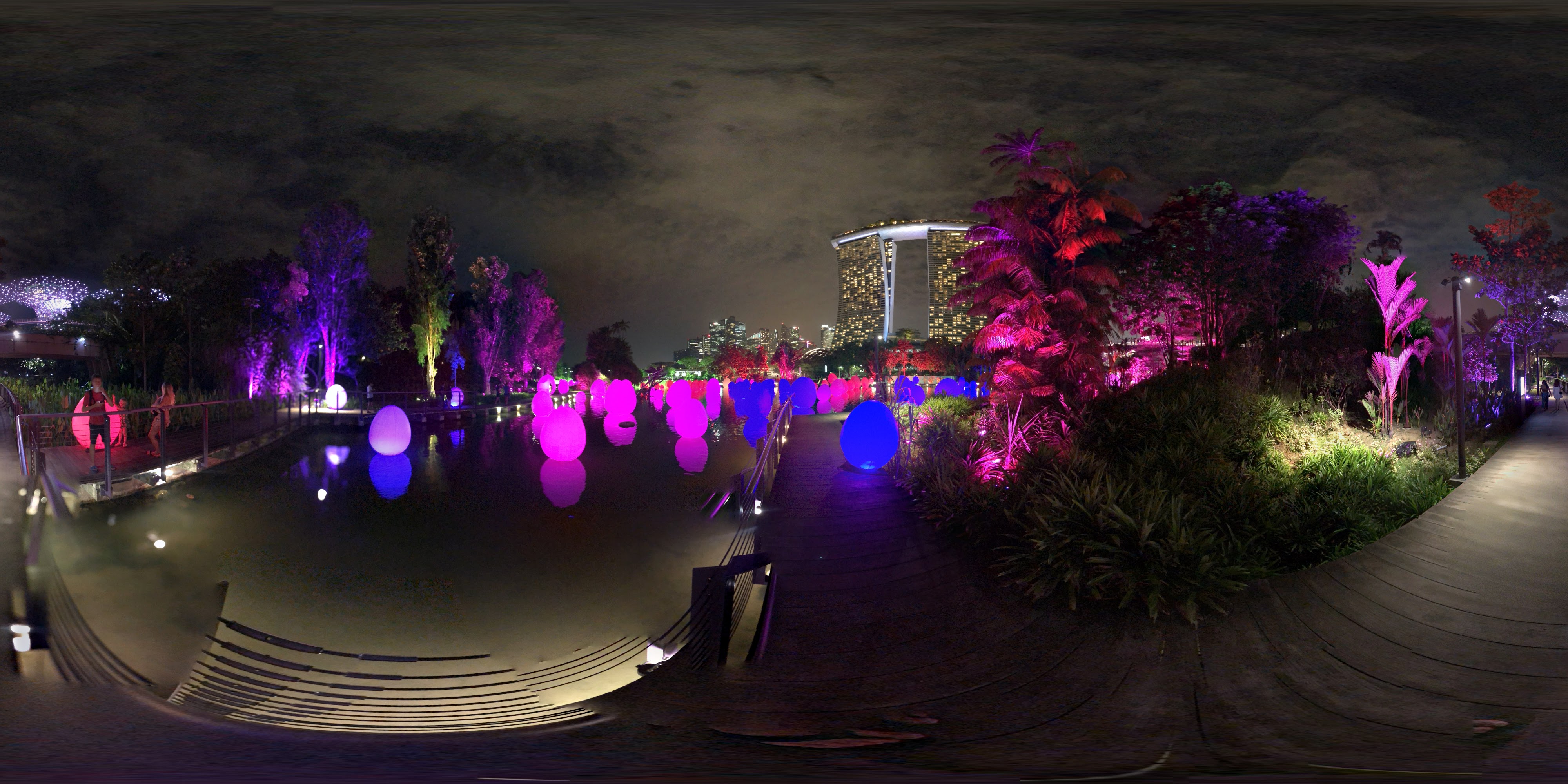 Illuminated Gardens at Night
