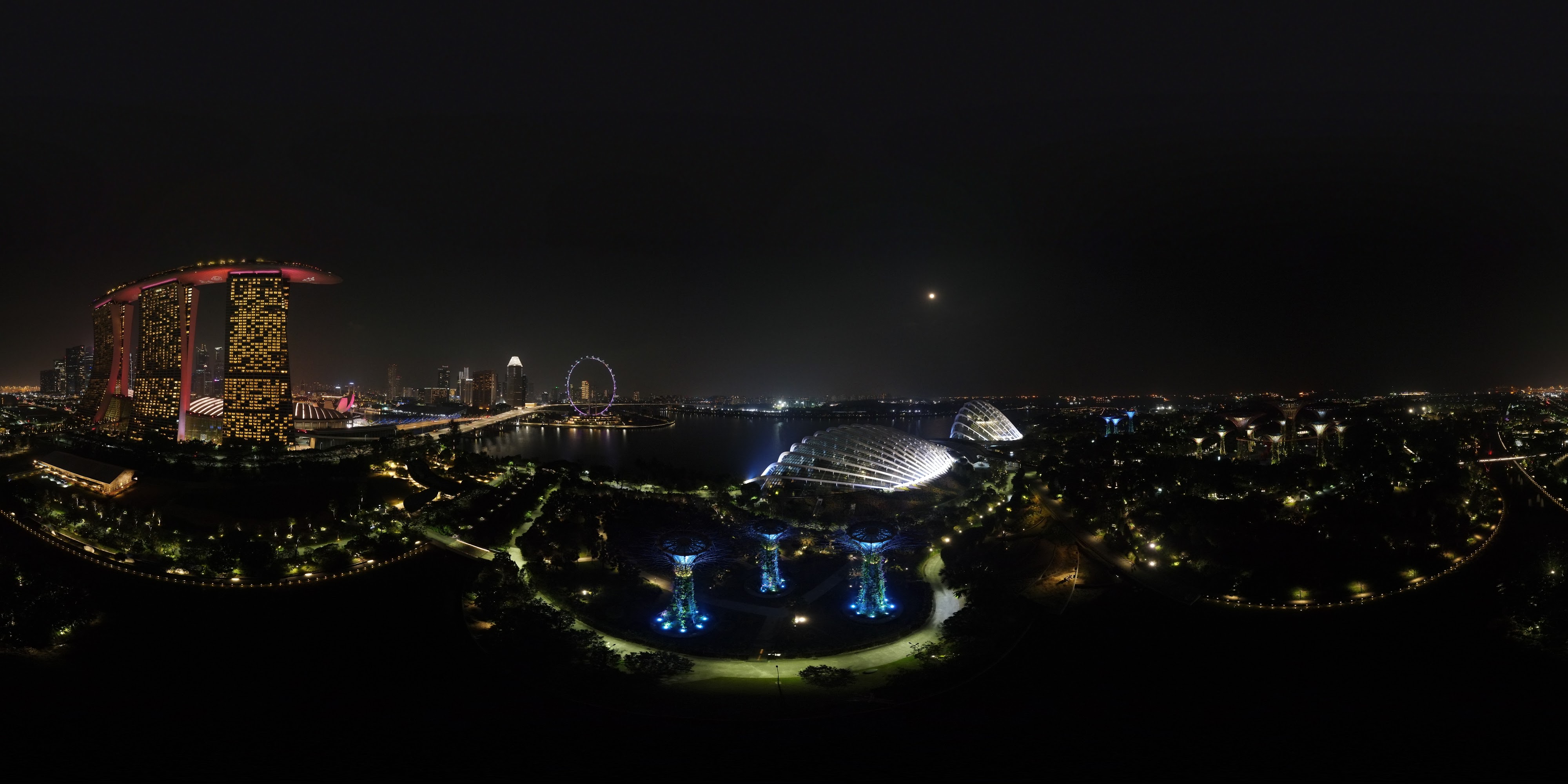 Night Lit Urban Oasis