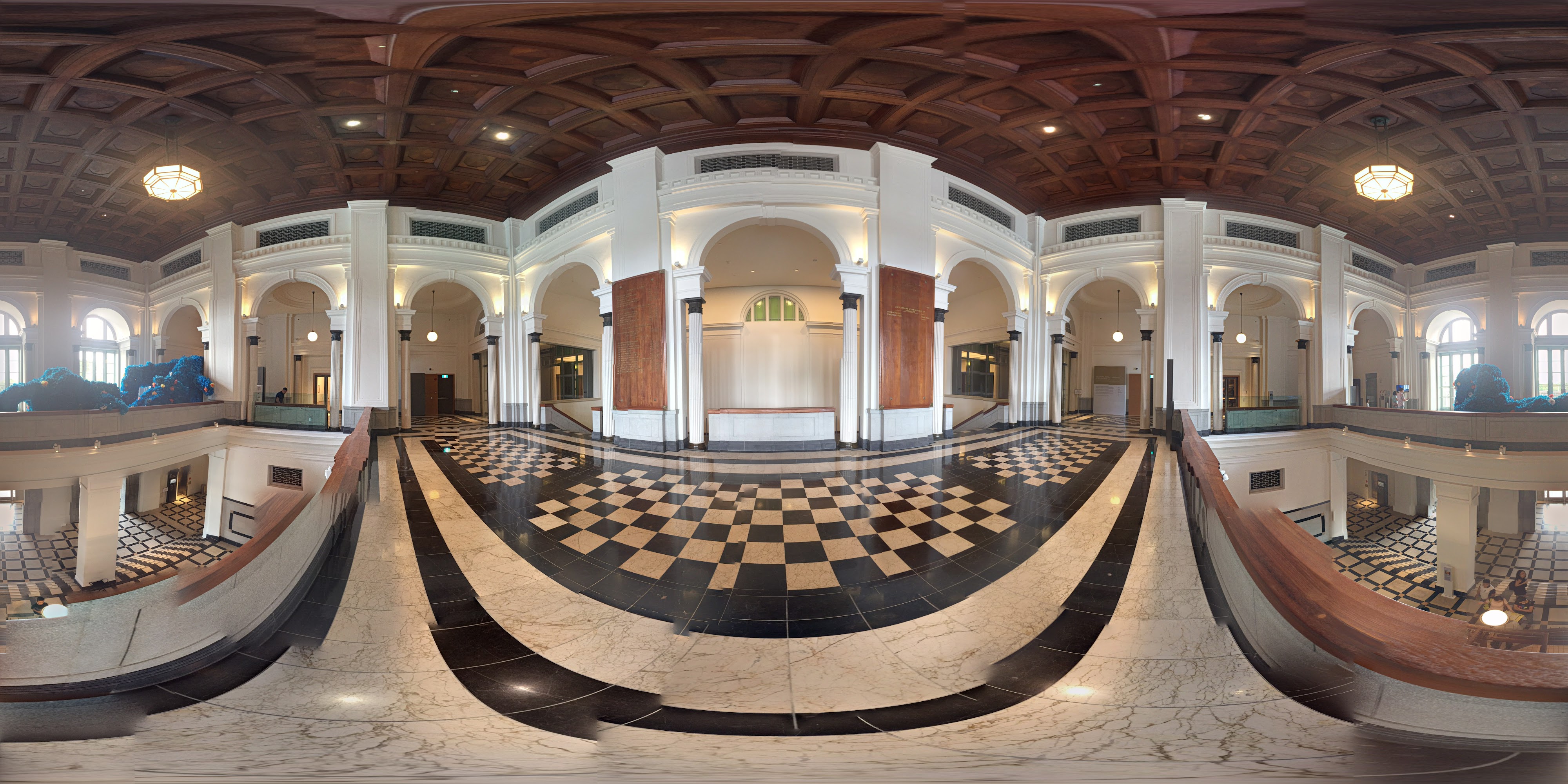 Elegant Hall with Checkered Floor
