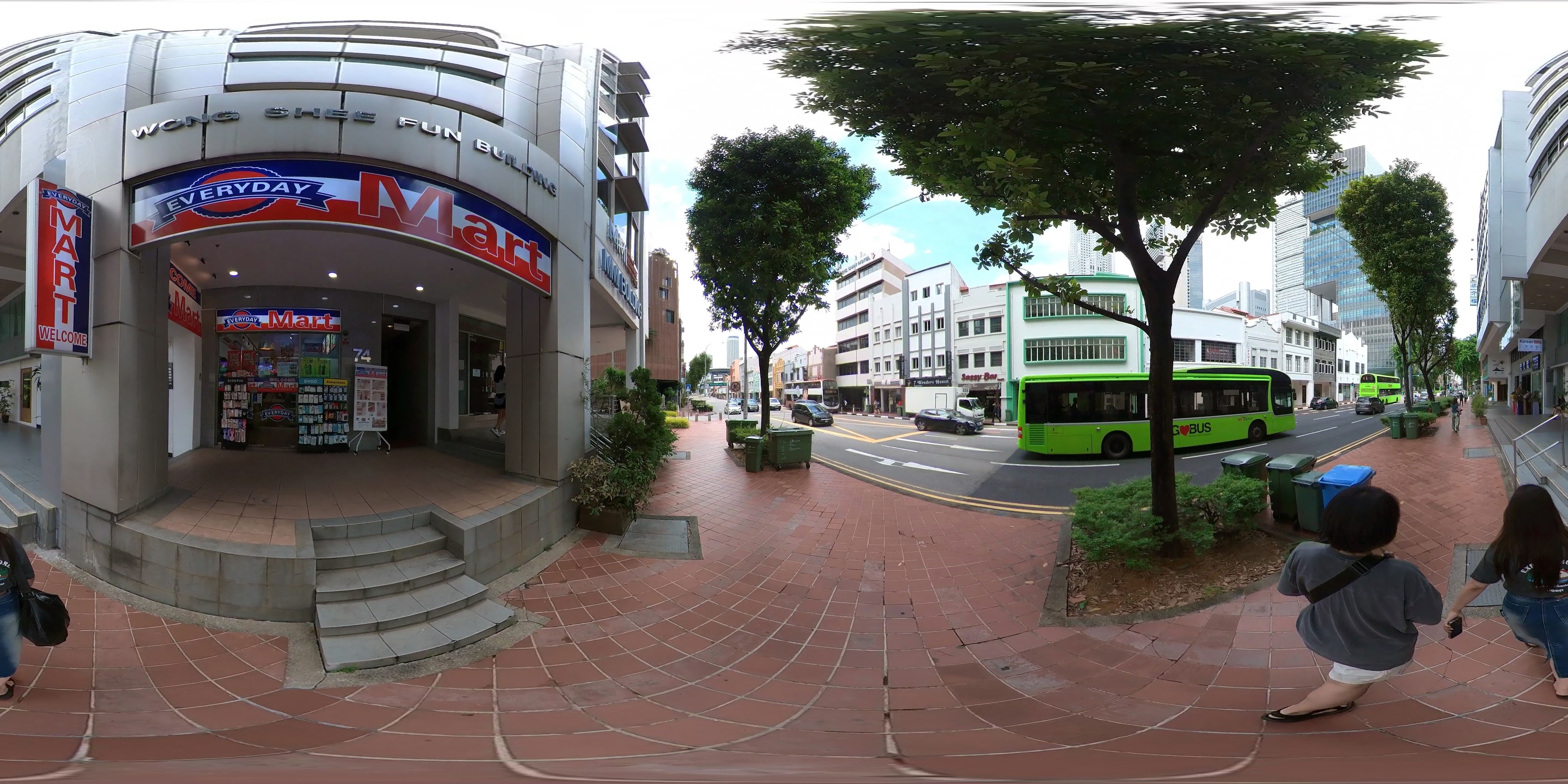 Busy Urban Street Scene Mart Store