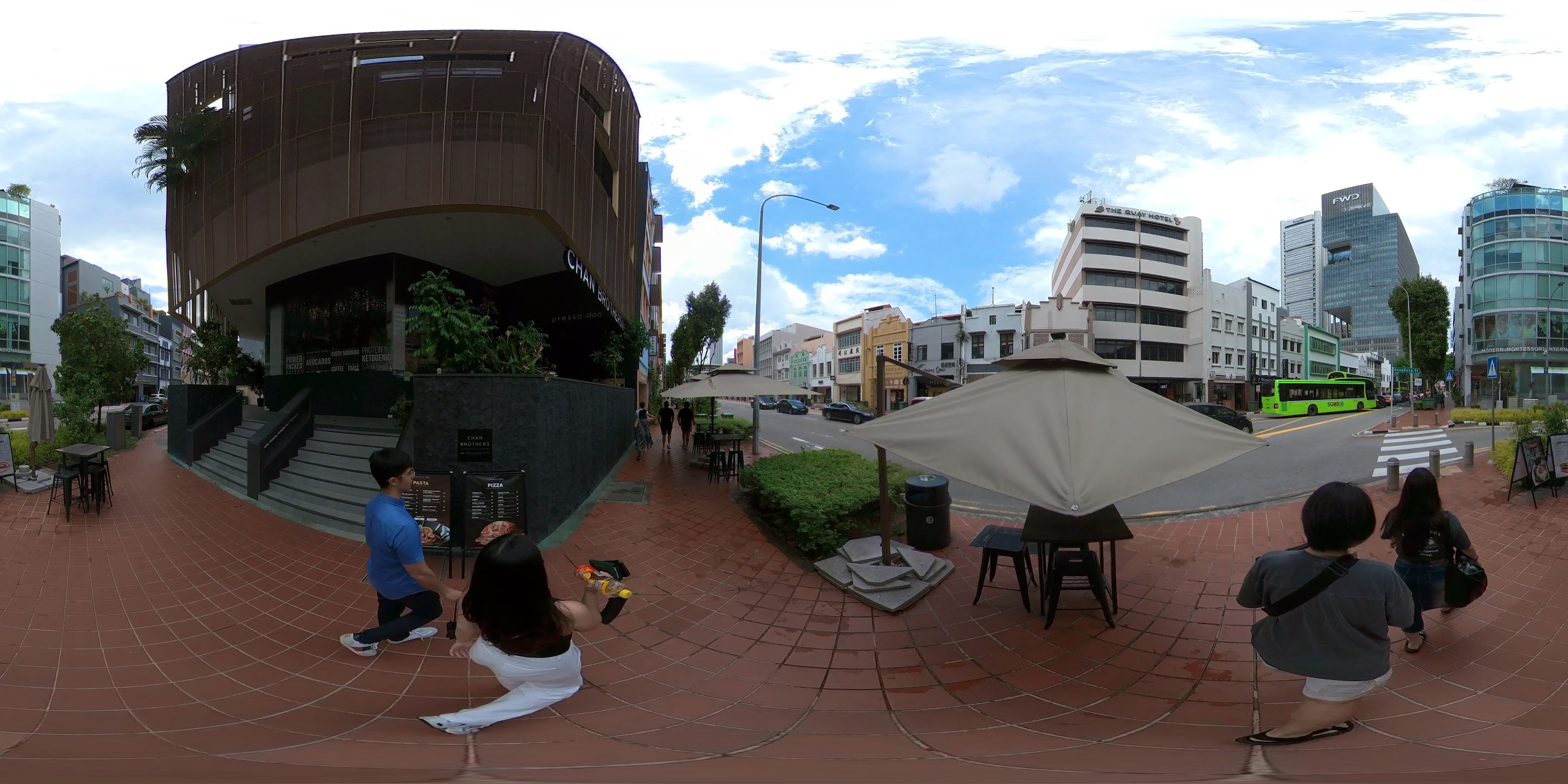Urban Street with Modern Buildings
