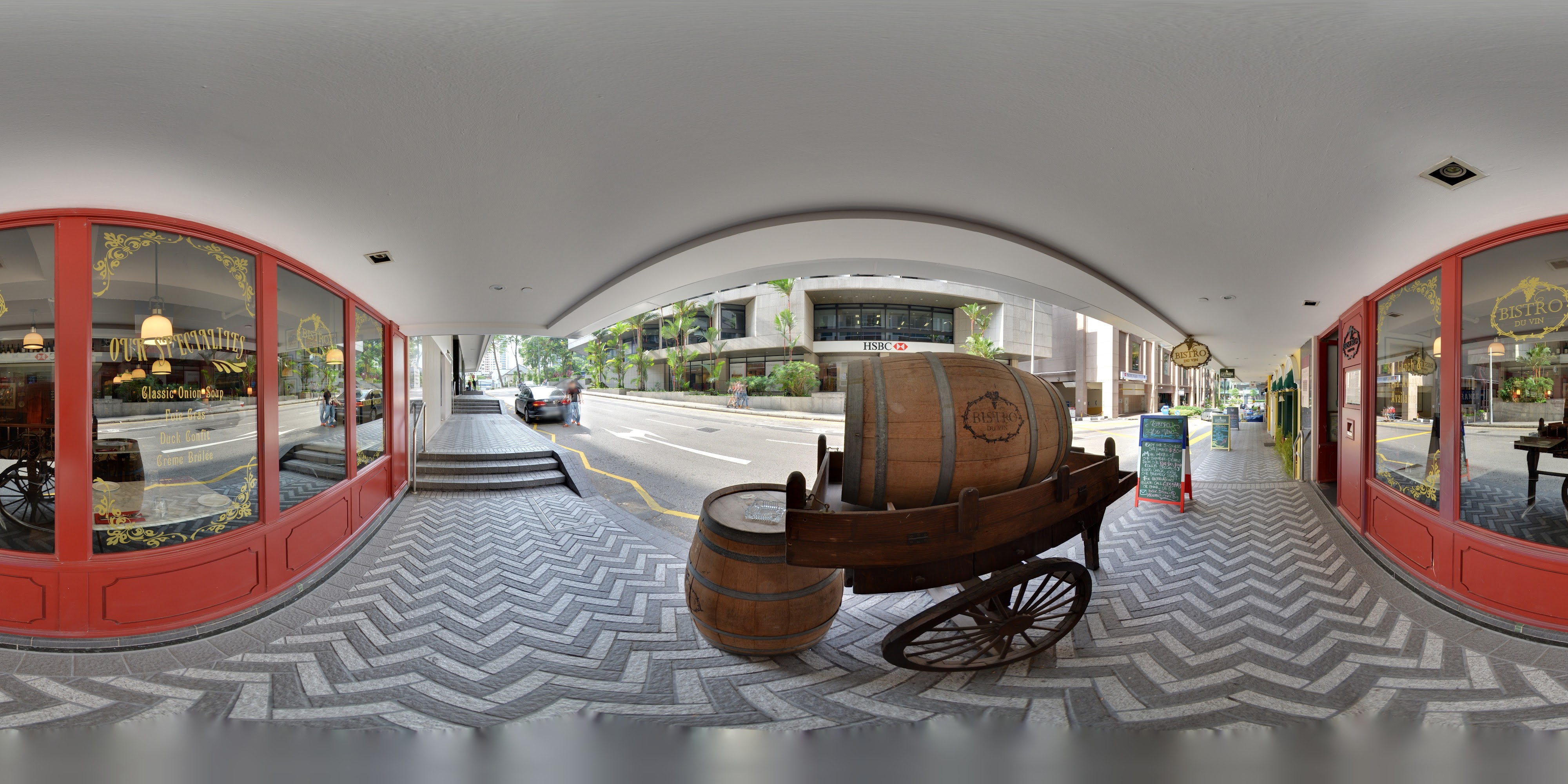 Elegant Cafe Streetfront Exterior