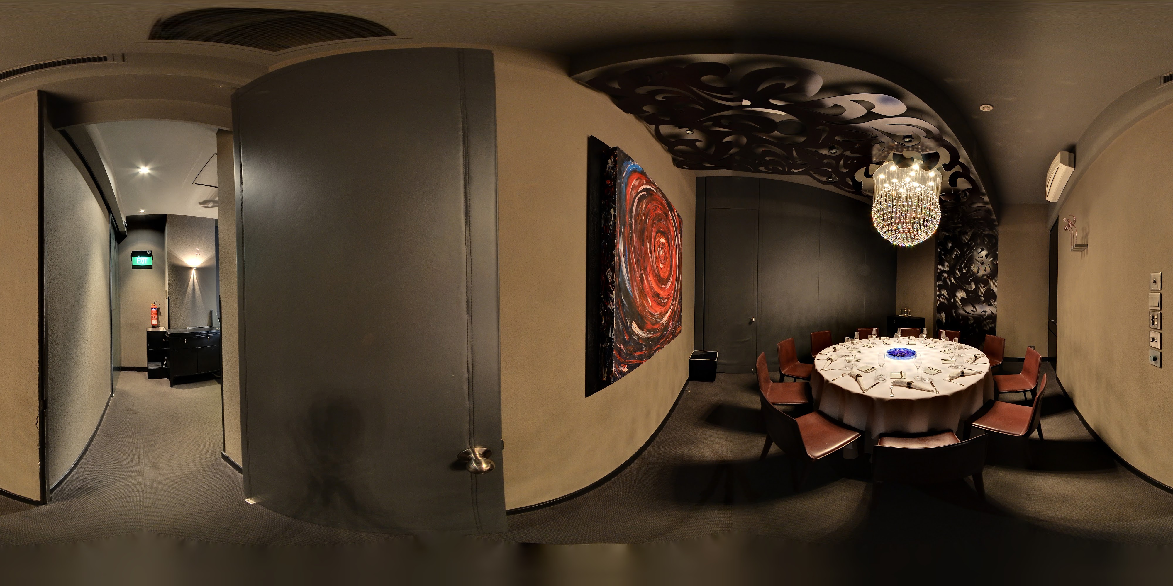 Elegant Curved Dining Room.