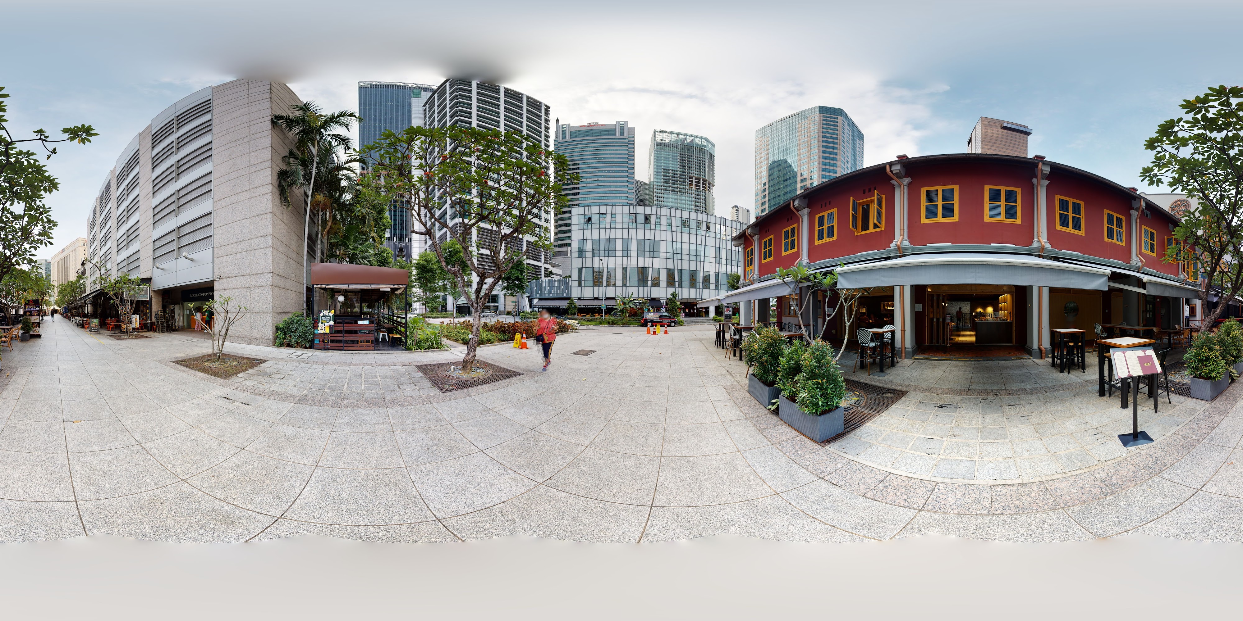 Urban Social Scene with Buildings