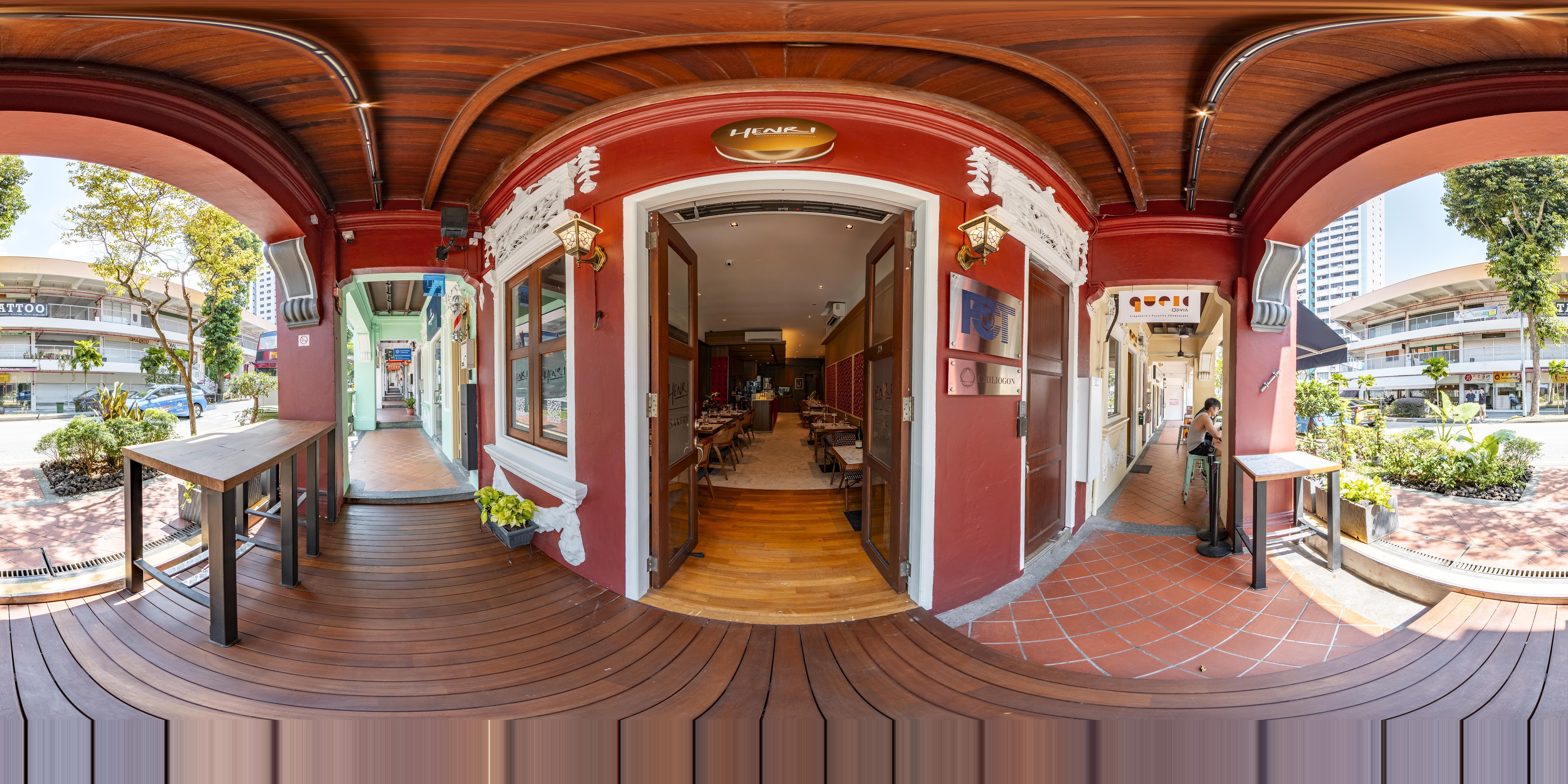 Elegant Cafe Exterior Entrance