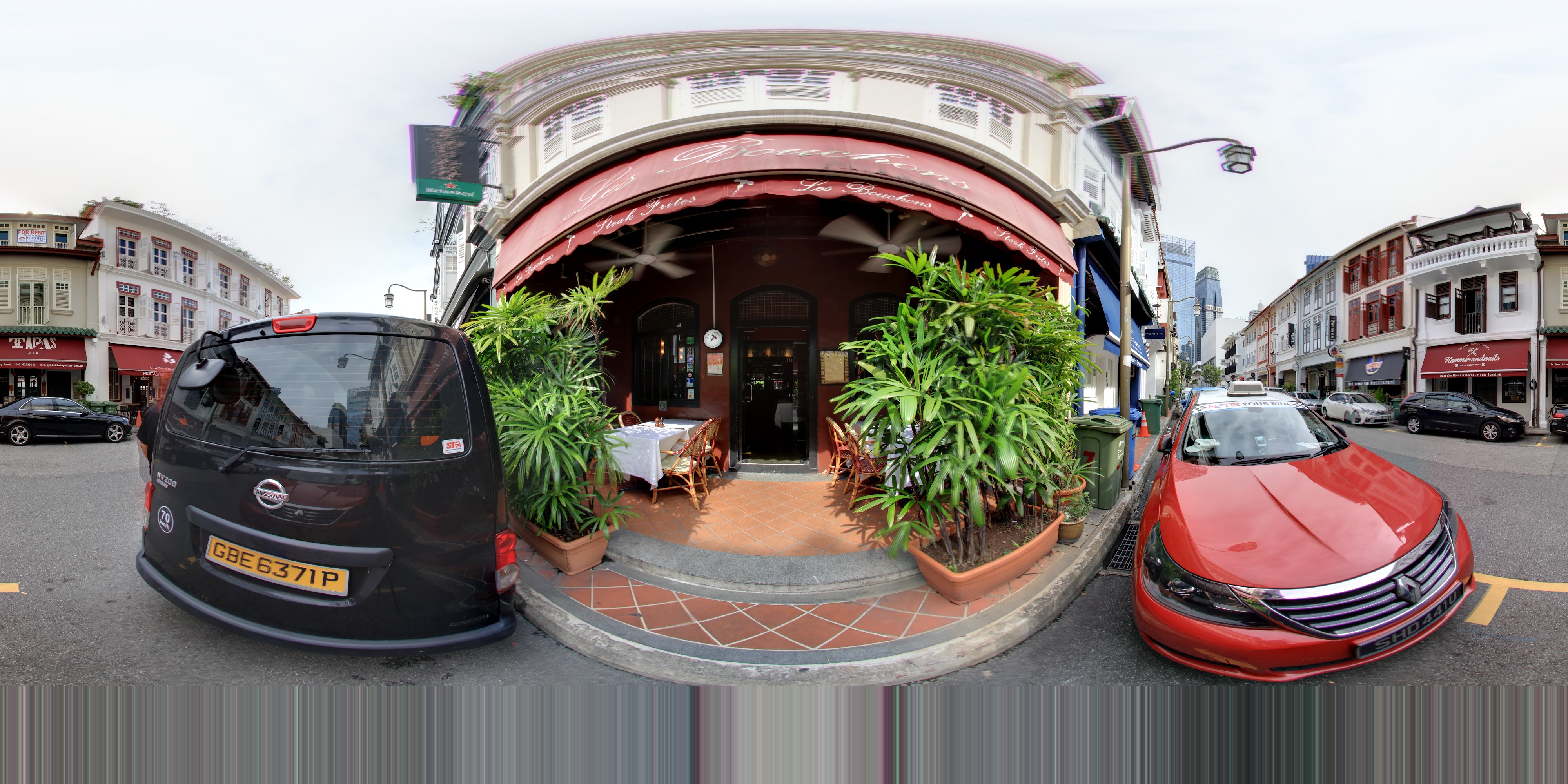 Elegant Cafe on Urban Street