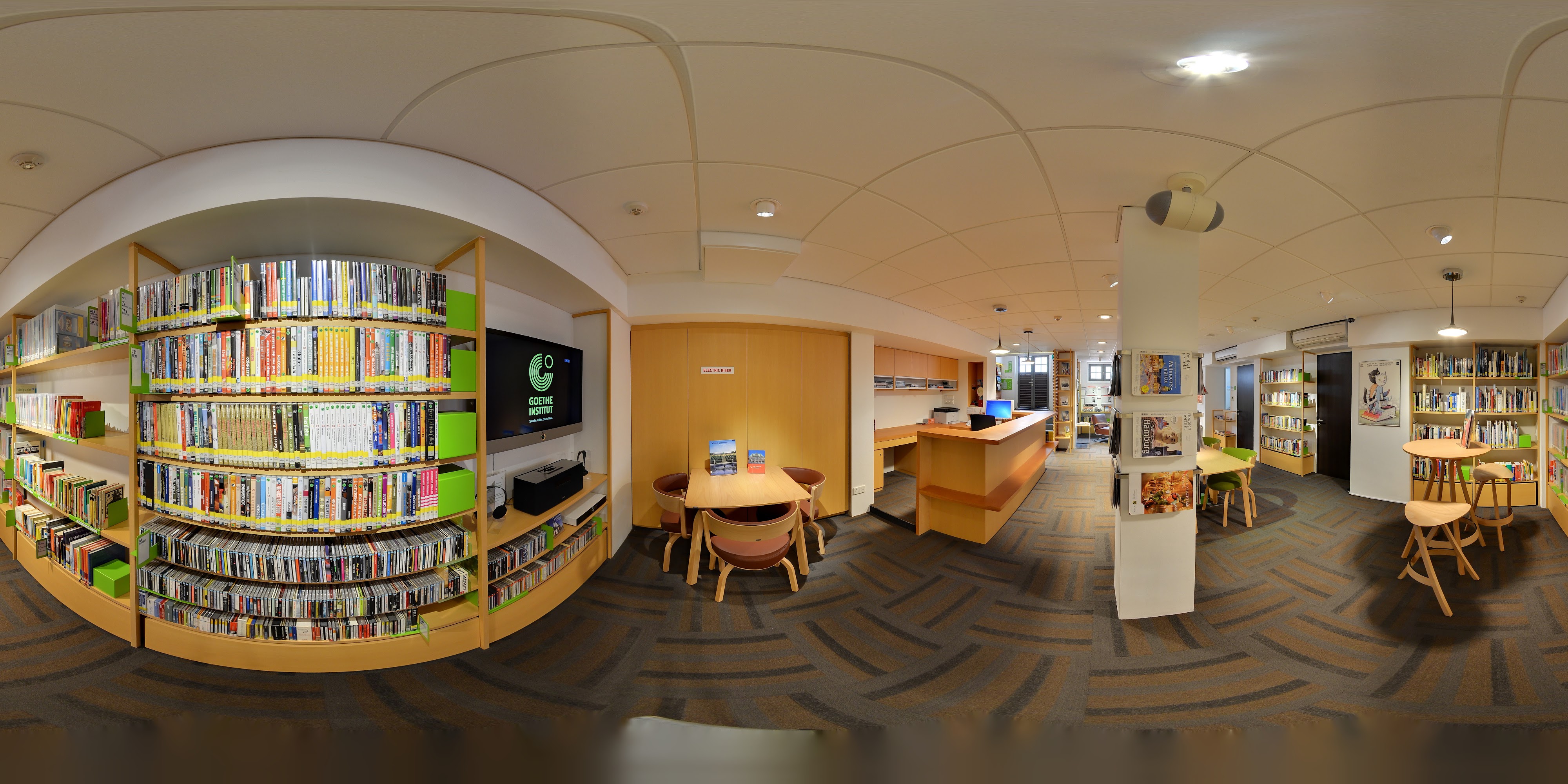 Modern Curved Book Library Design