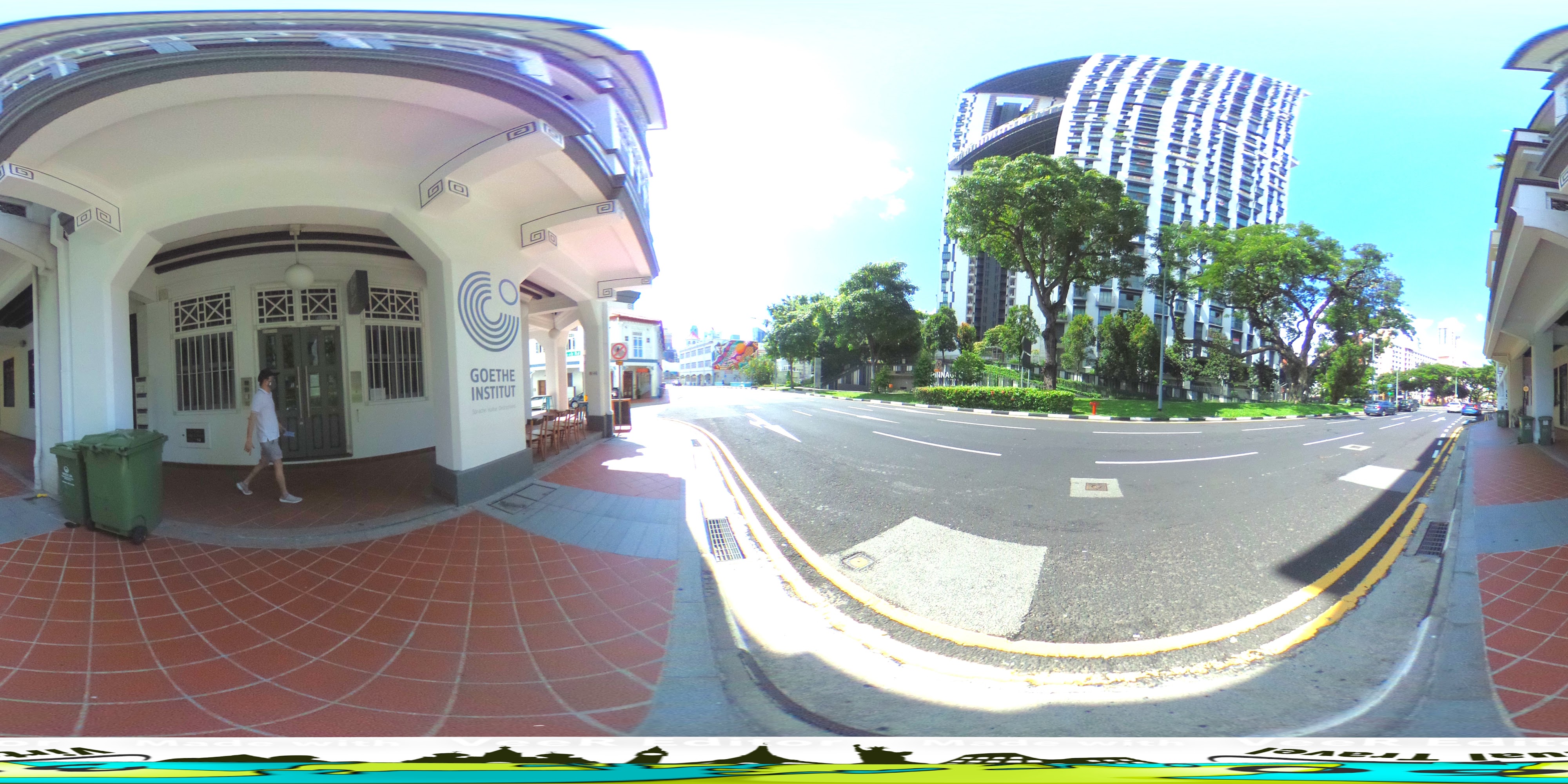 Cultural Center near Urban Buildings