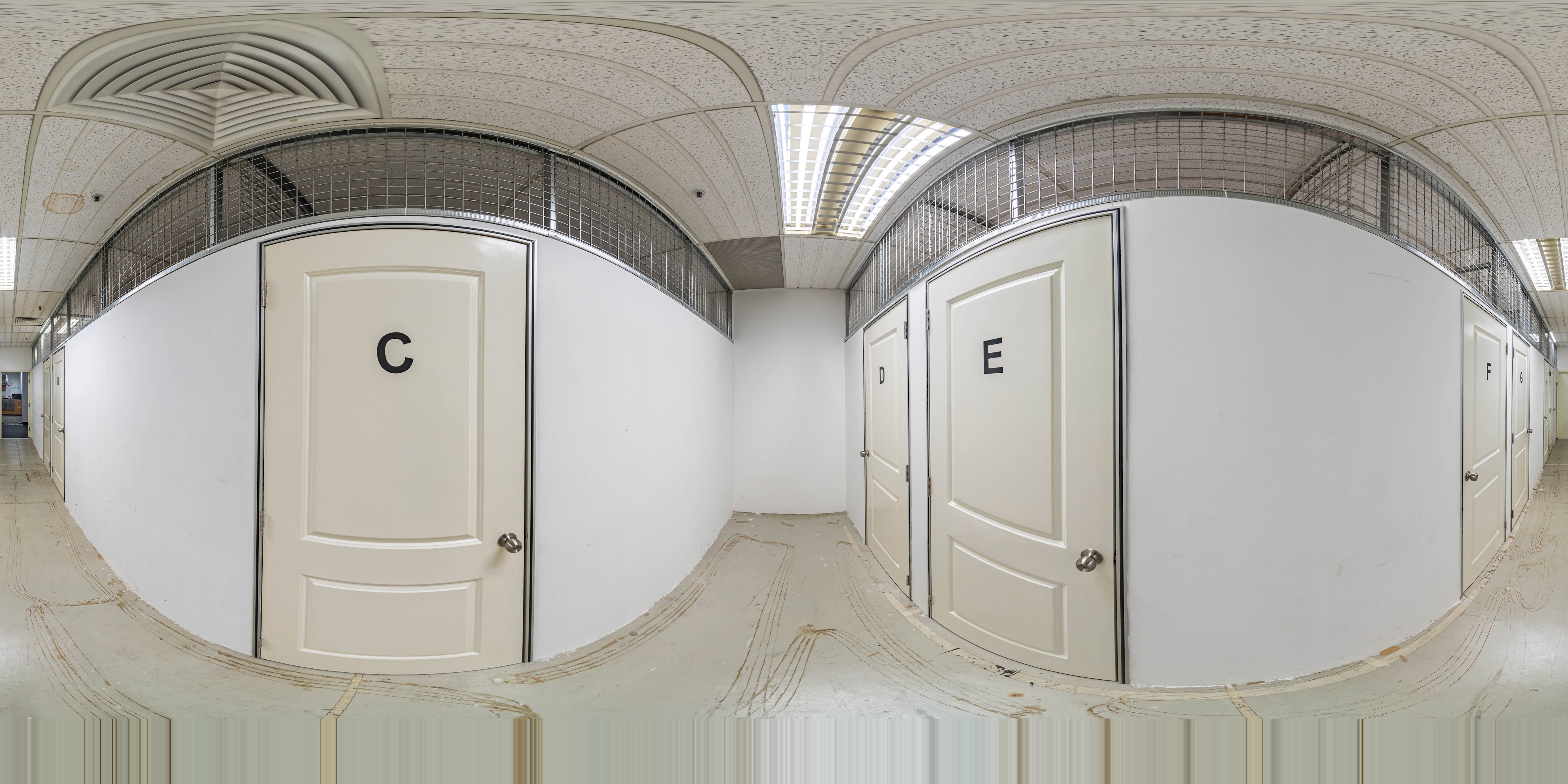 Office Corridor with Labels