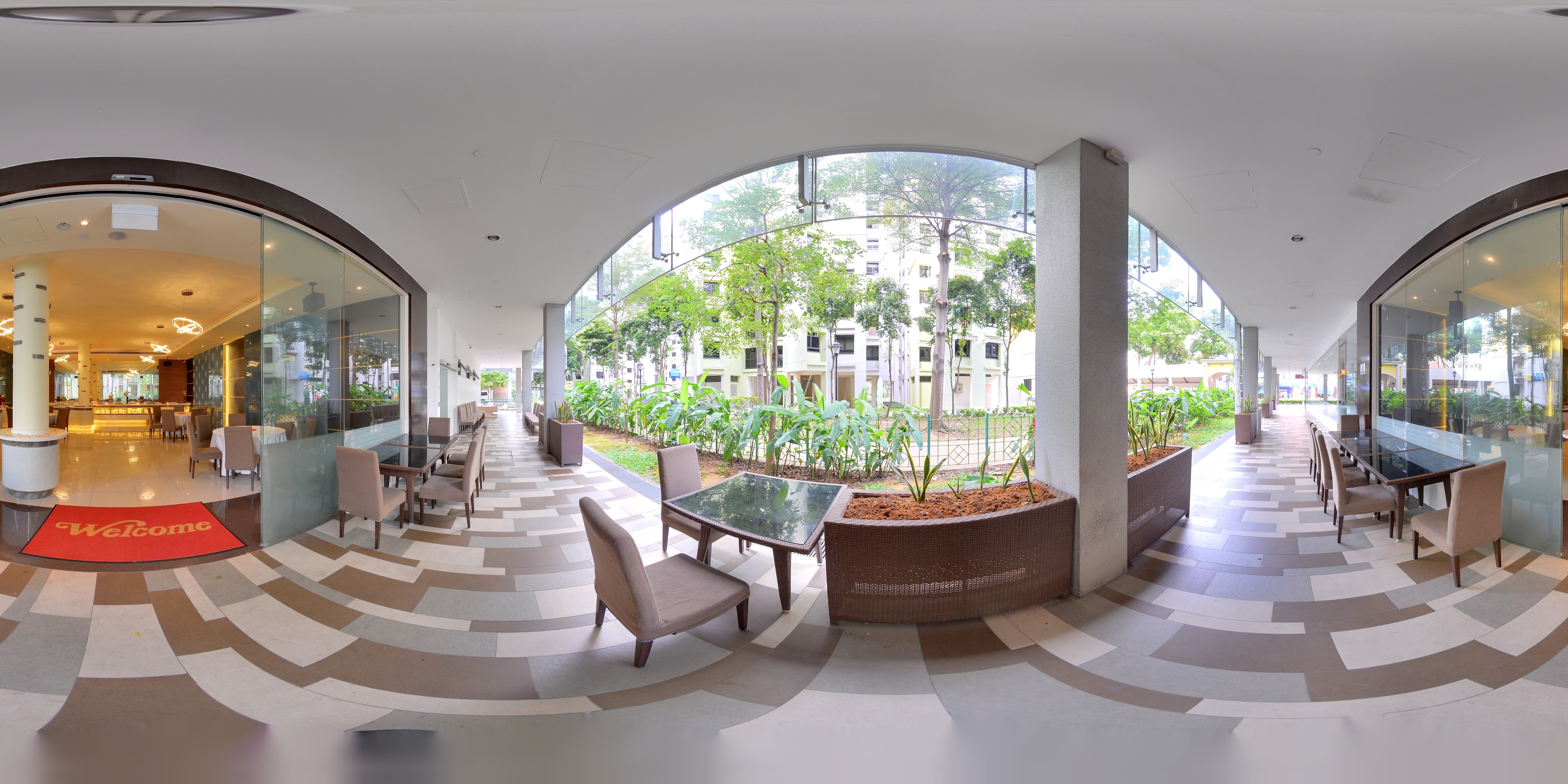 Spacious Modern Vegetarian Dining Area