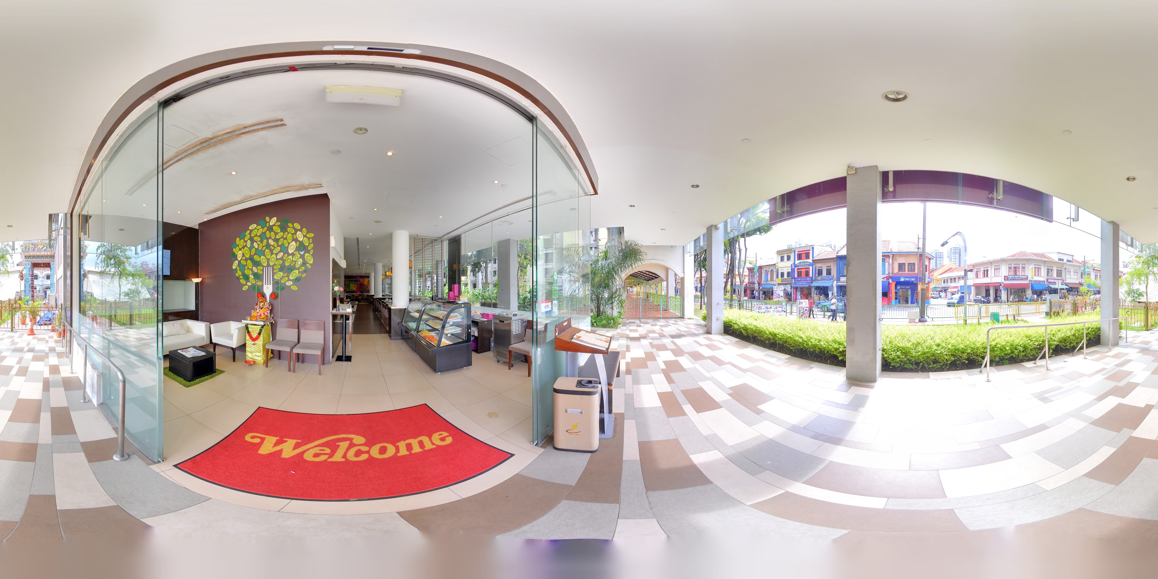 Vegetarian Restaurant Entrance Area