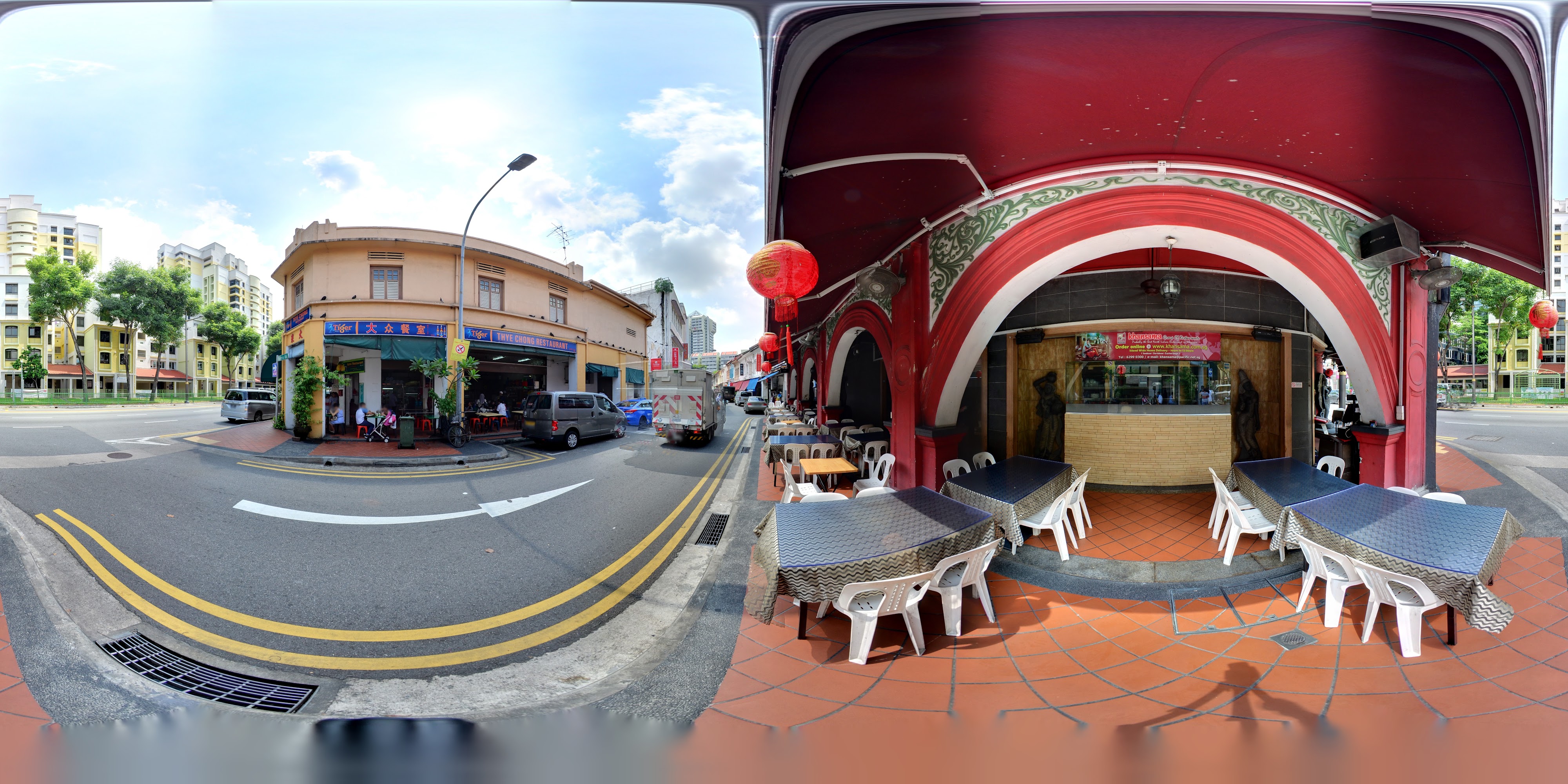 Colorful Street Dining Area