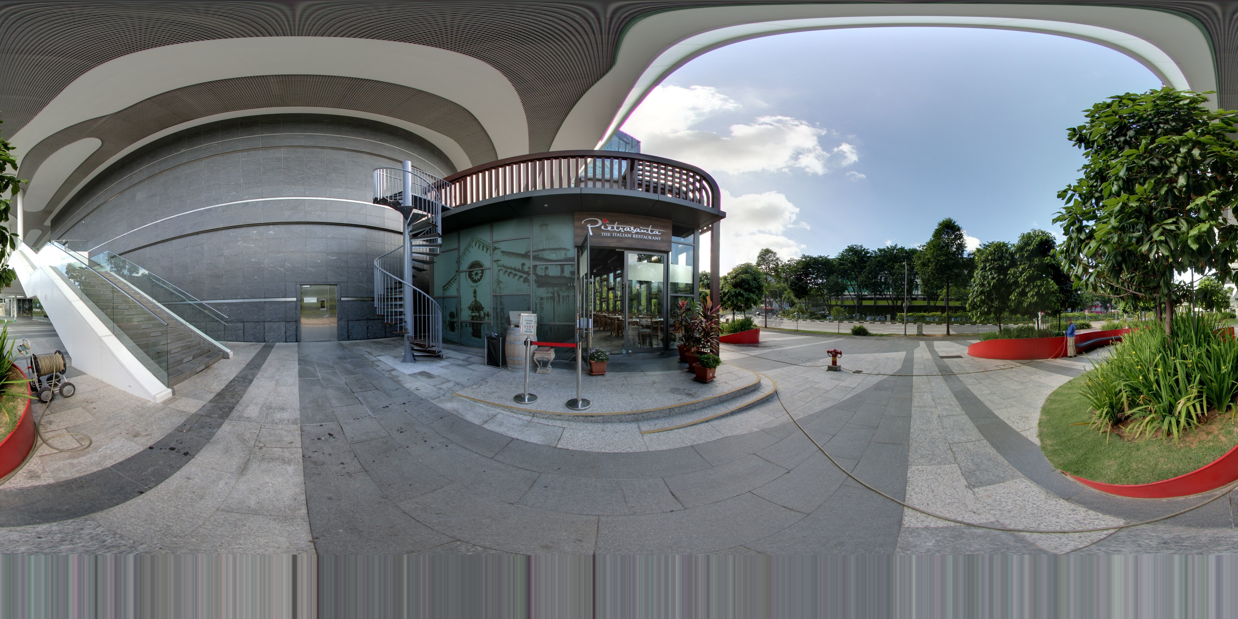 Elegant Restaurant Entrance Setting