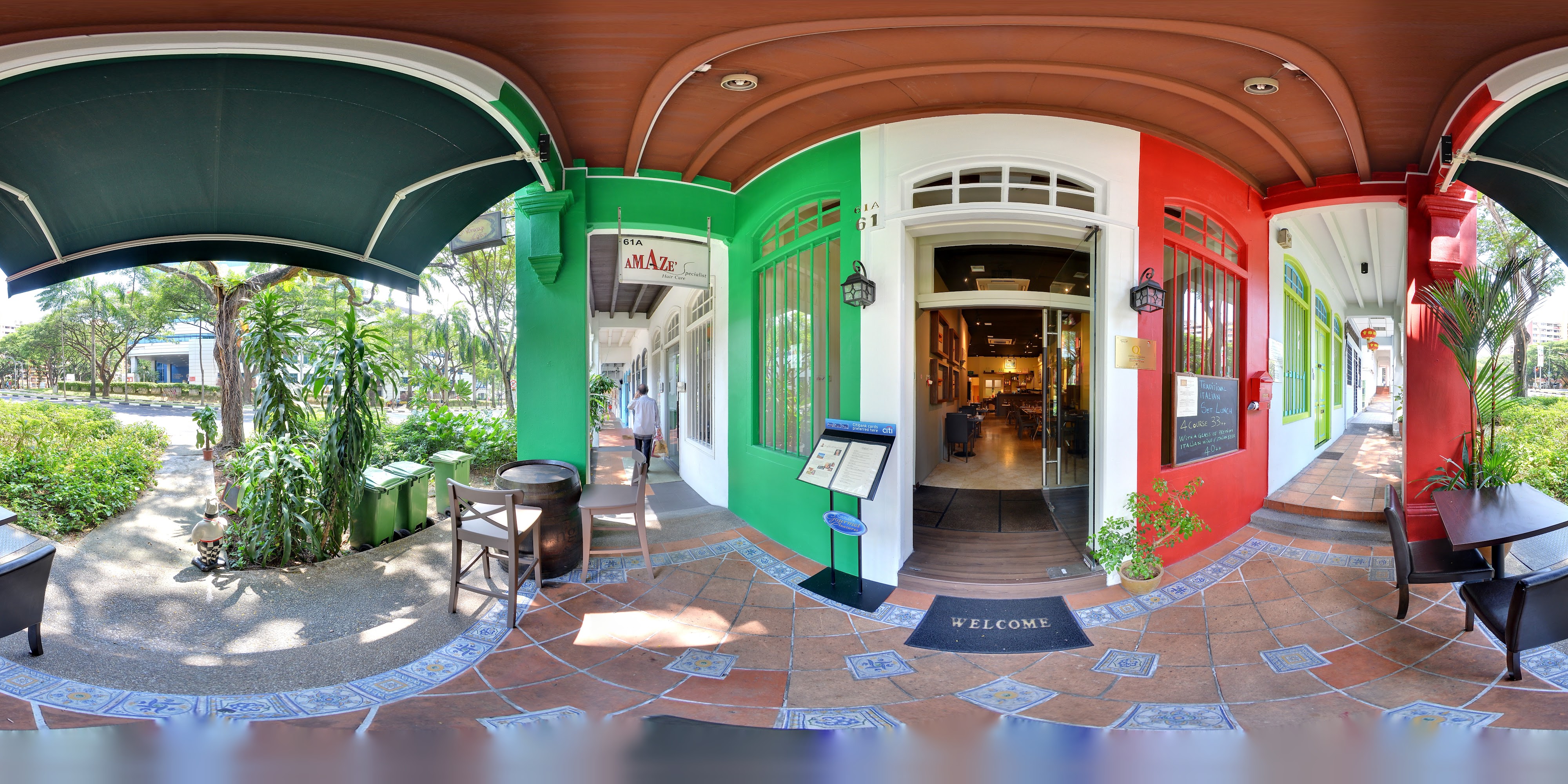Vibrant Italian Restaurant Entrance