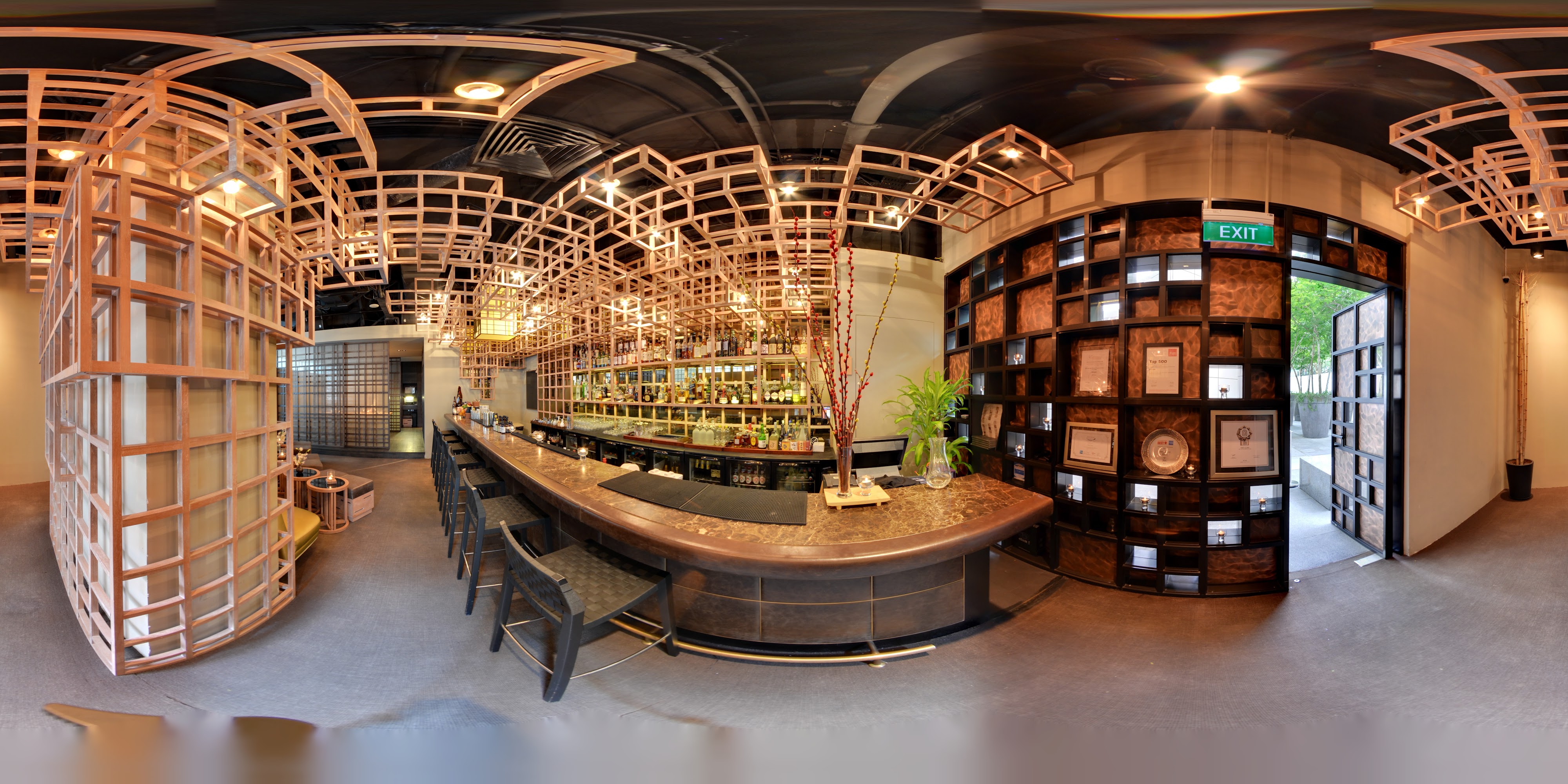 Elegant Bar and Shelving Area