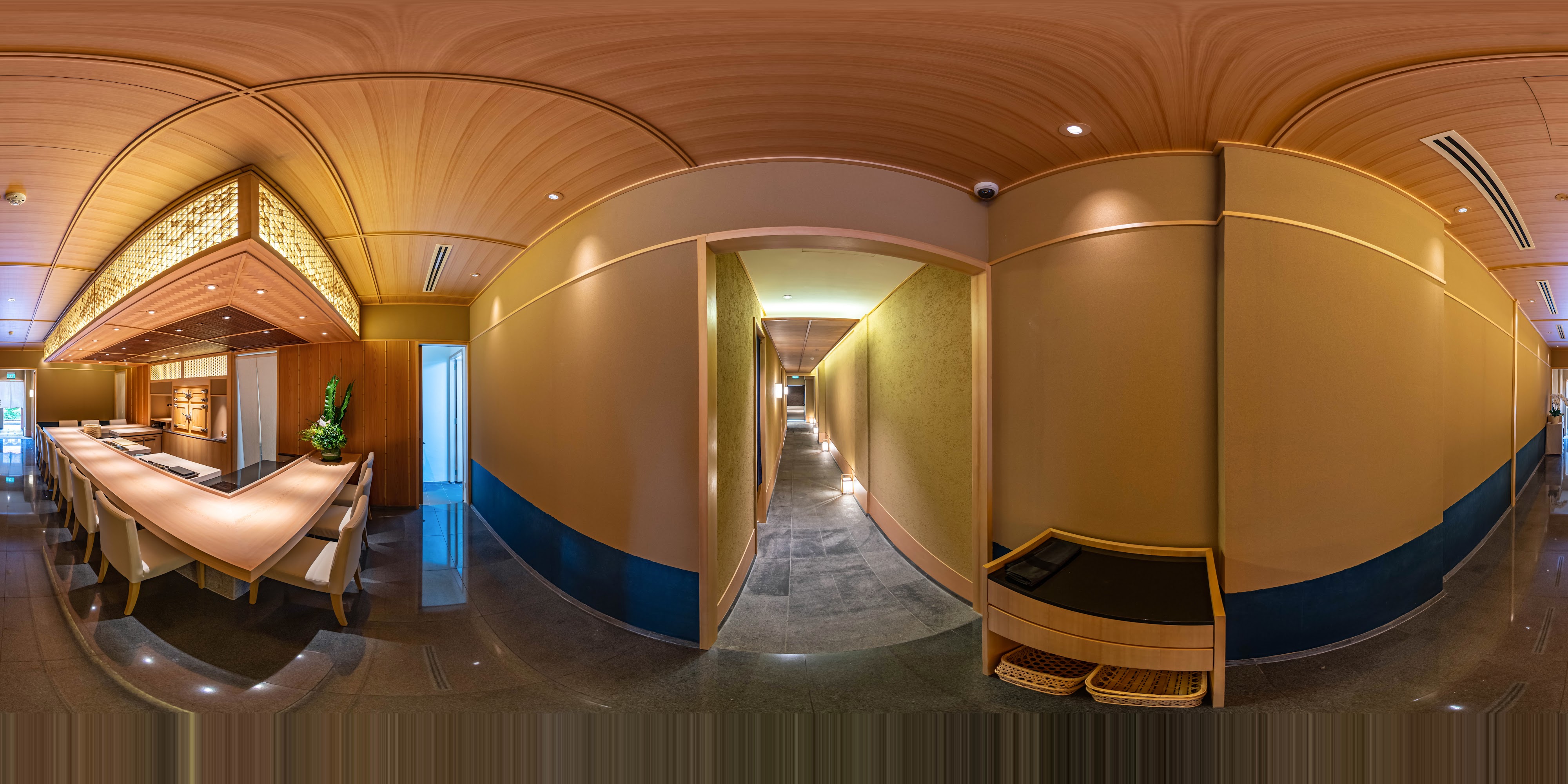 Elegant Sushi Dining Interior Space