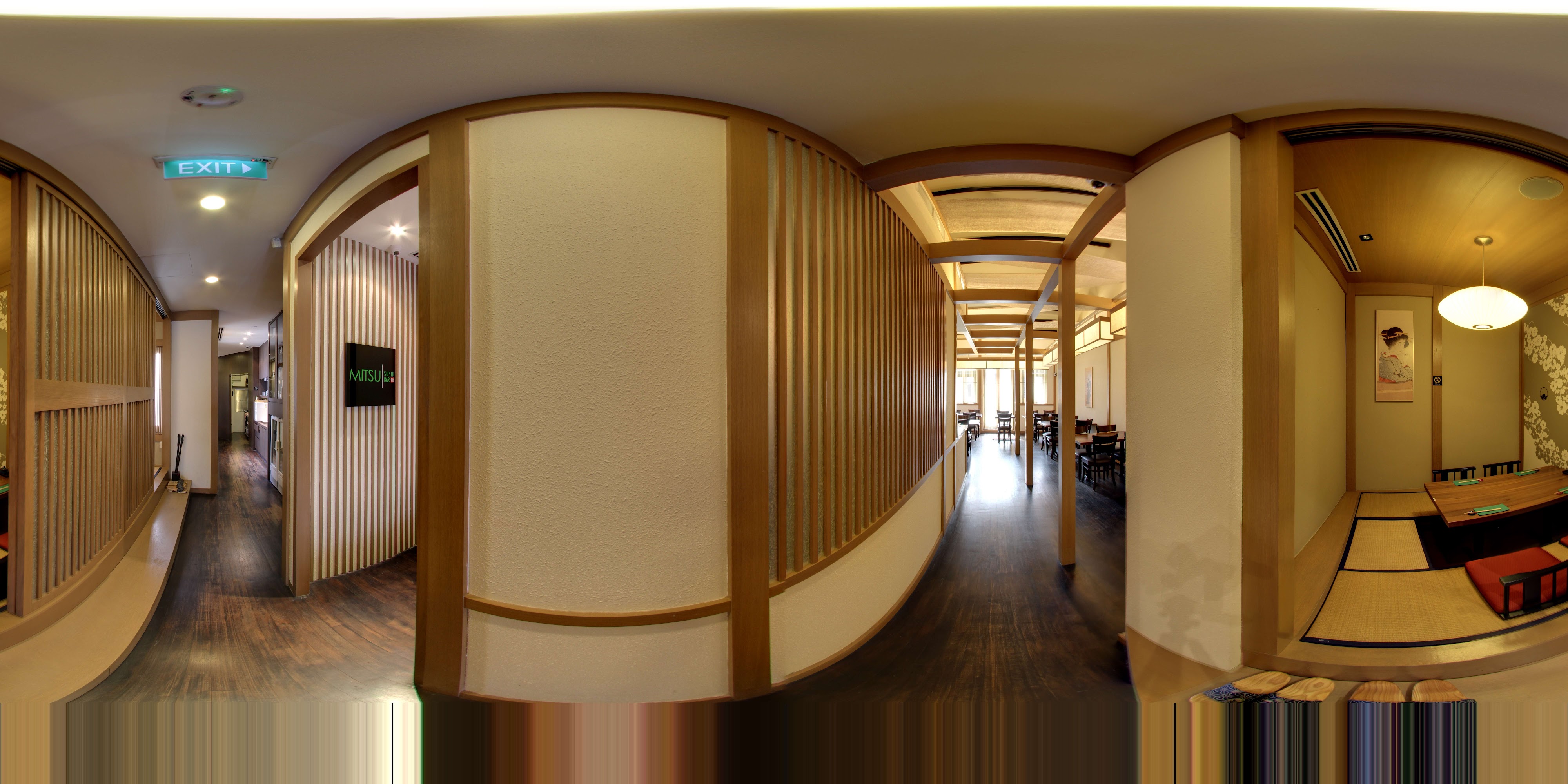 Elegant Sushi Bar Interior Corridor