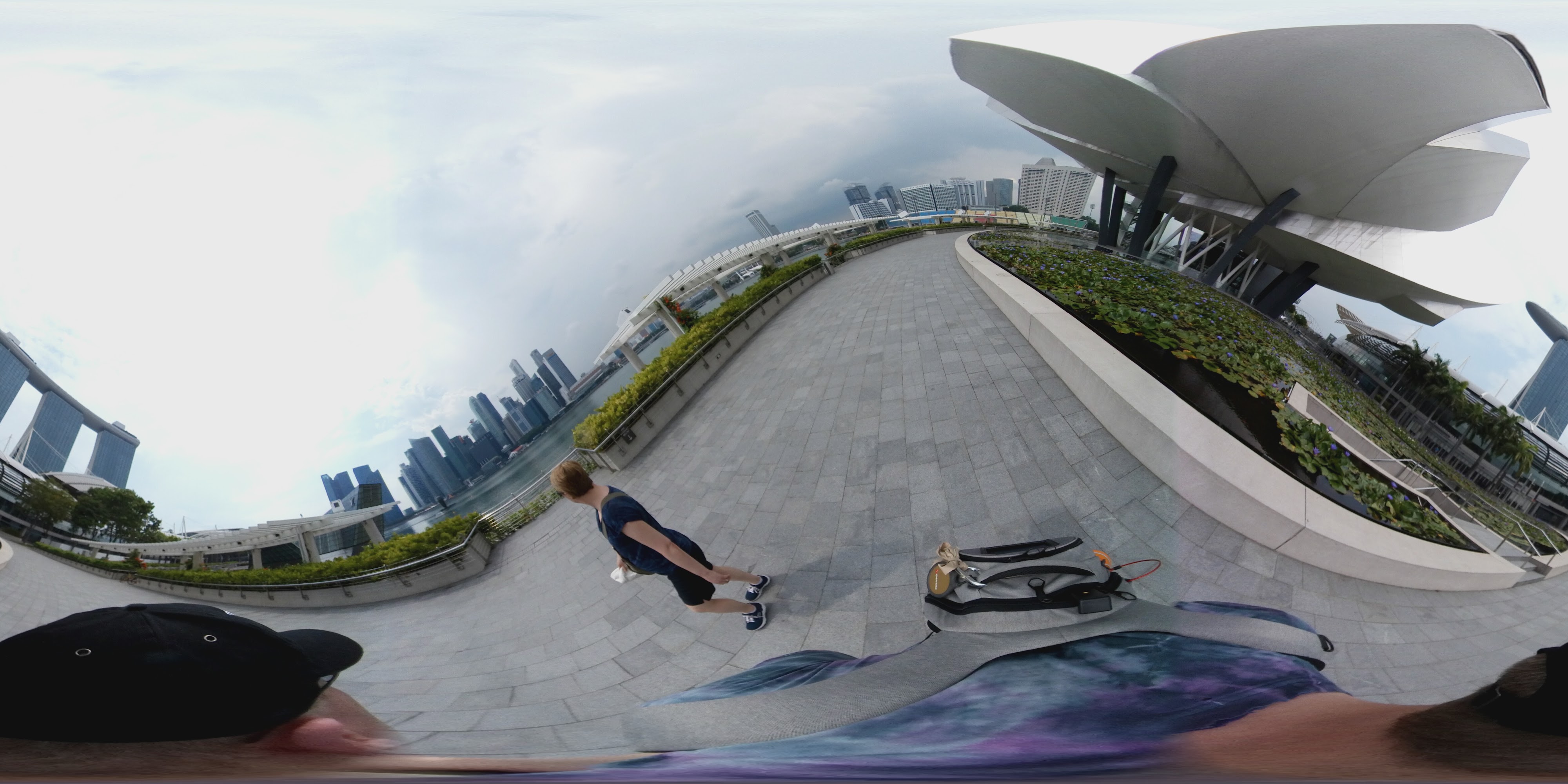 Modern Gardens, Skyscrapers, Walkway