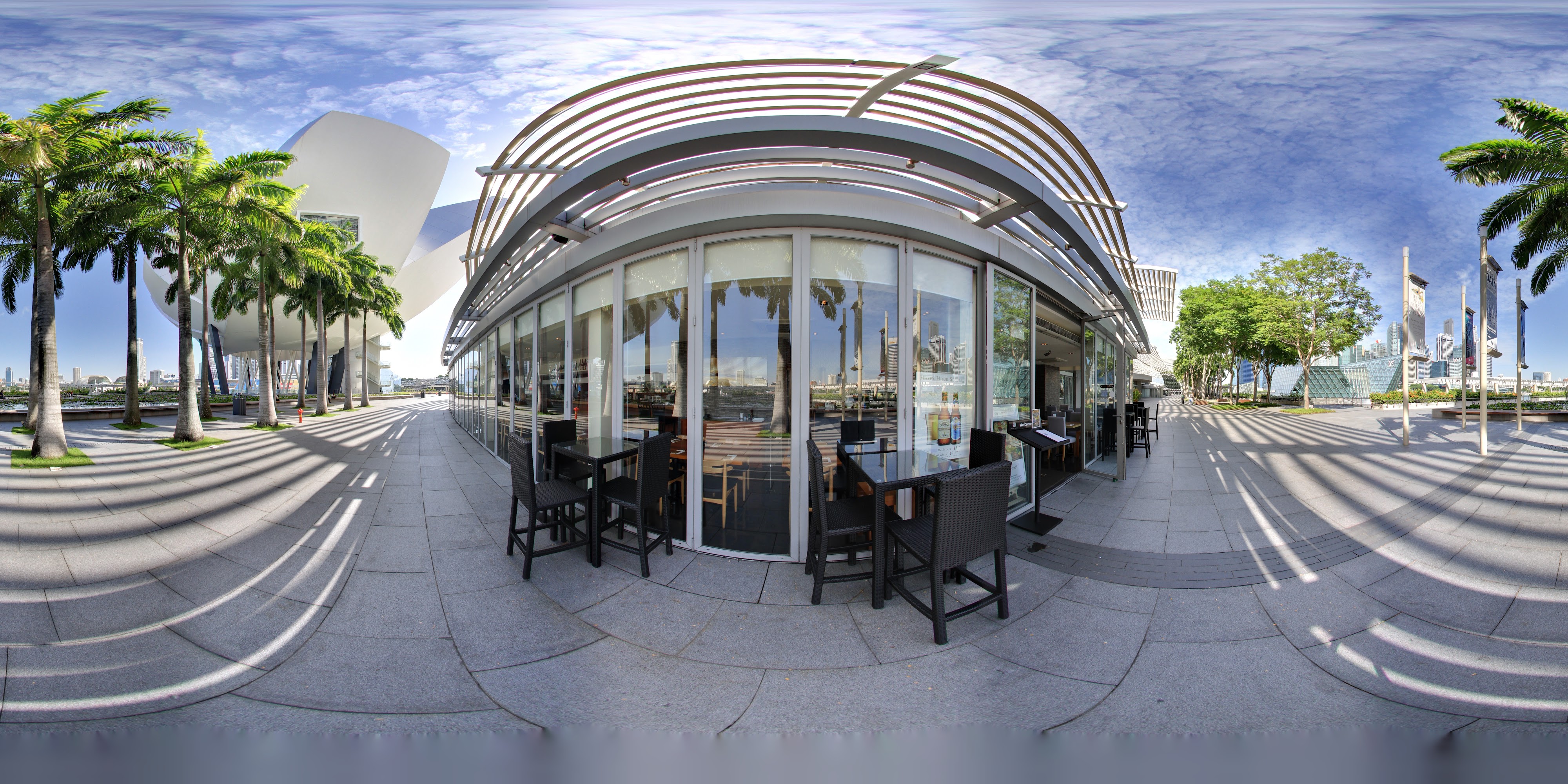 Modern Waterfront Dining Area