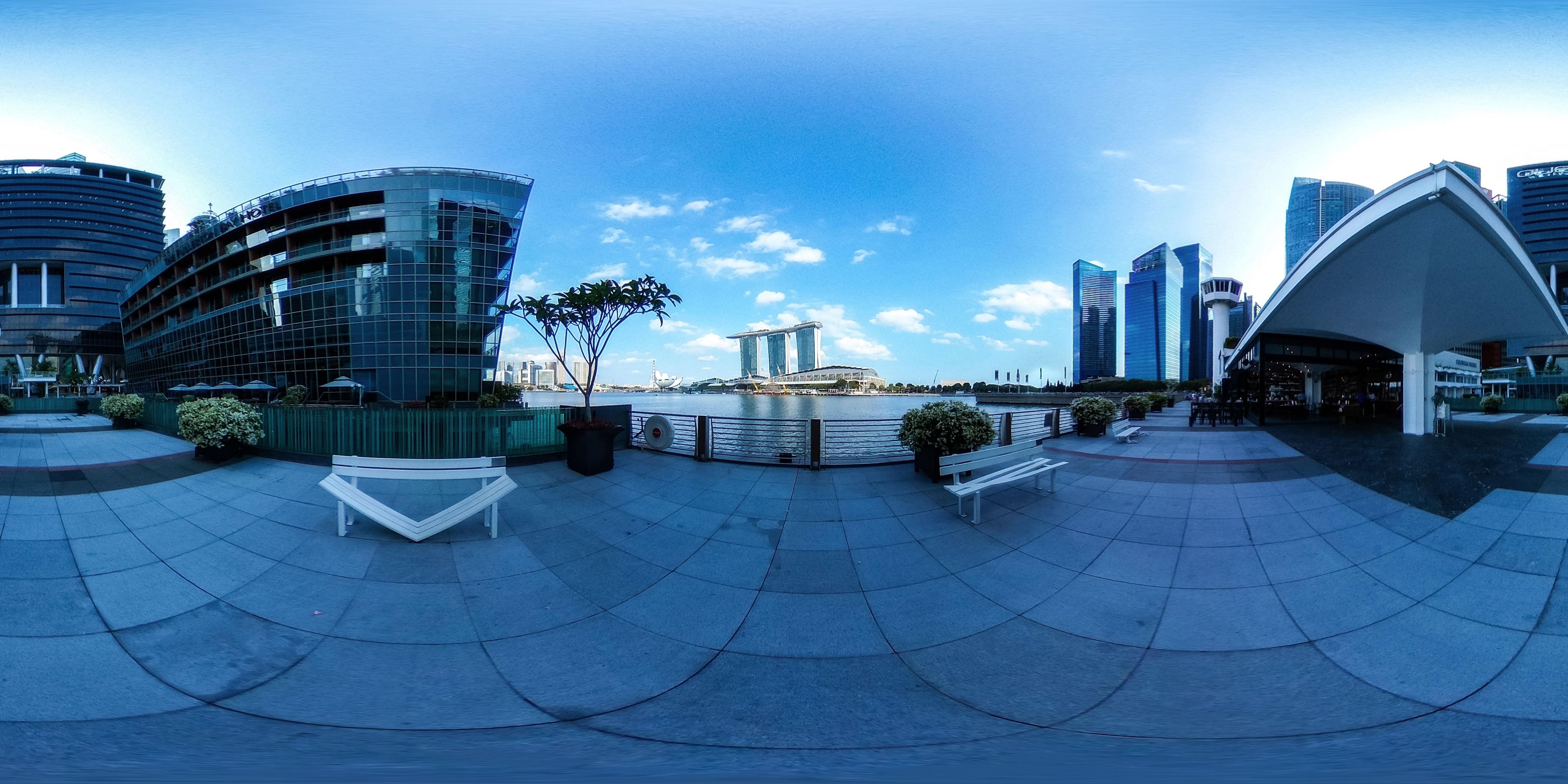 Architectural Skyline Waterfront Scene