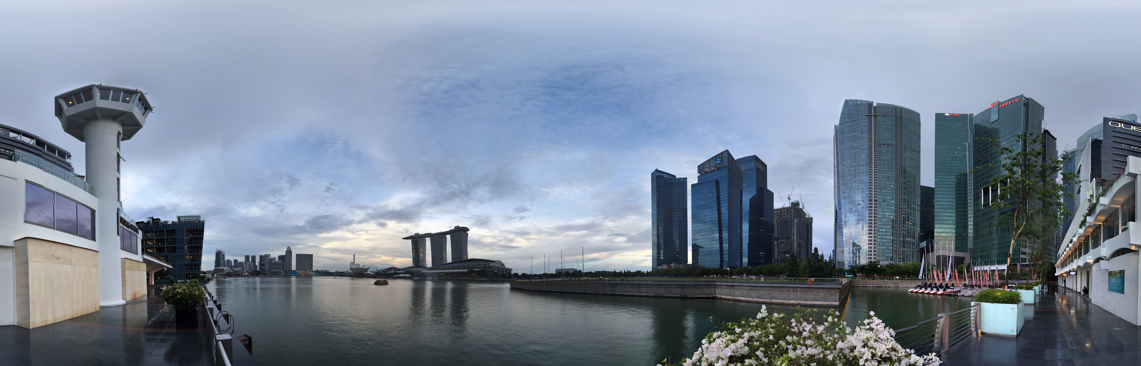 Modern Skyline Along Waterfront