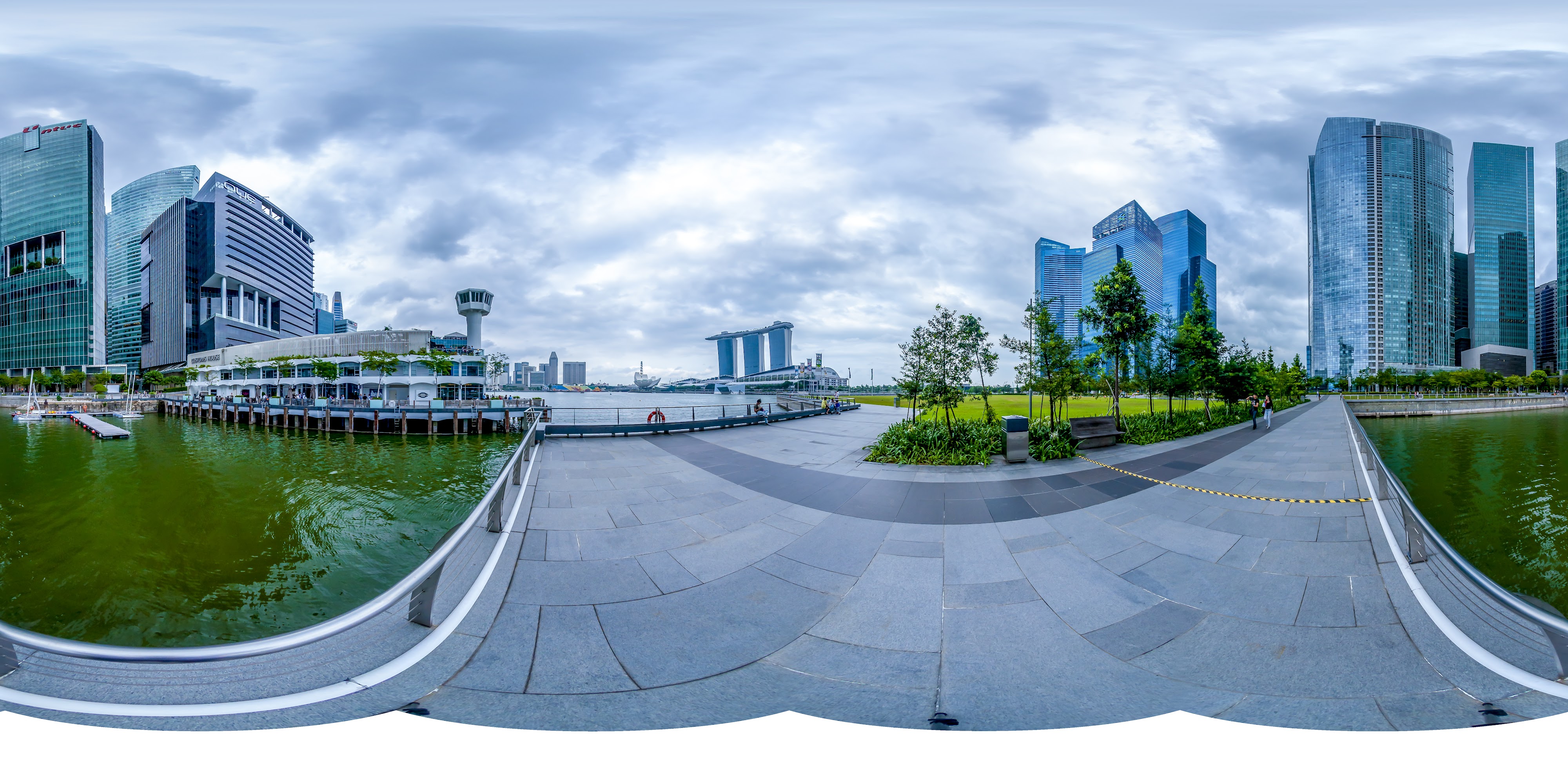 Urban Waterfront Skyscrapers and Reflection