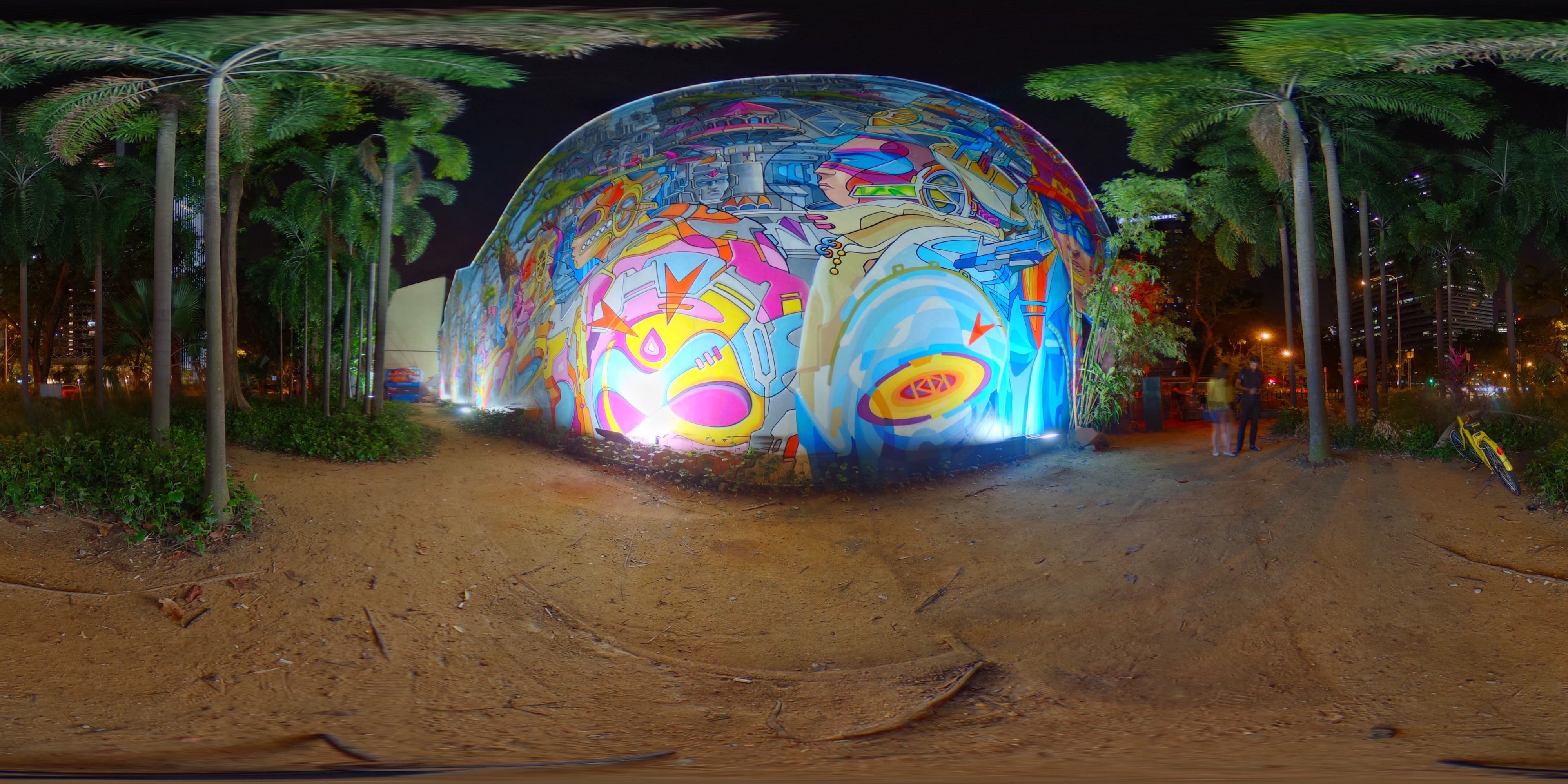 Graffiti Dome at Nighttime