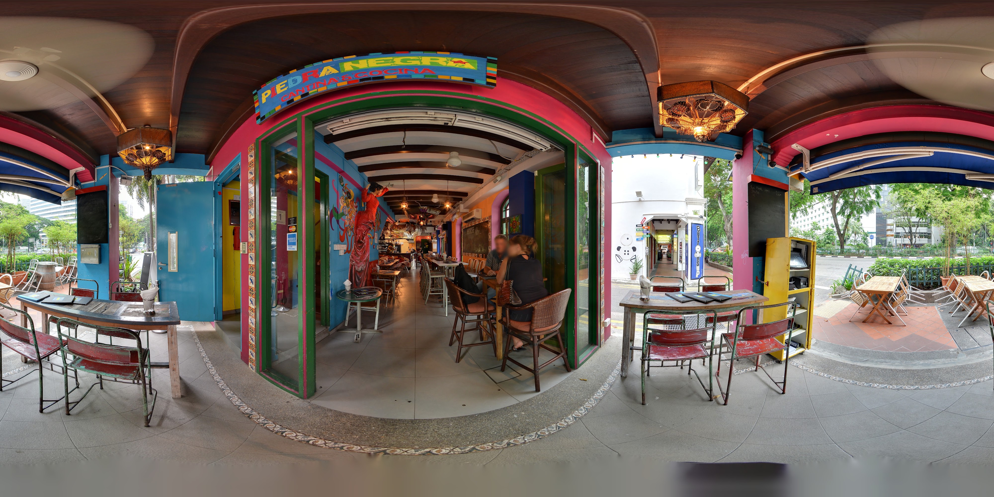Colorful Cafe Street Interior