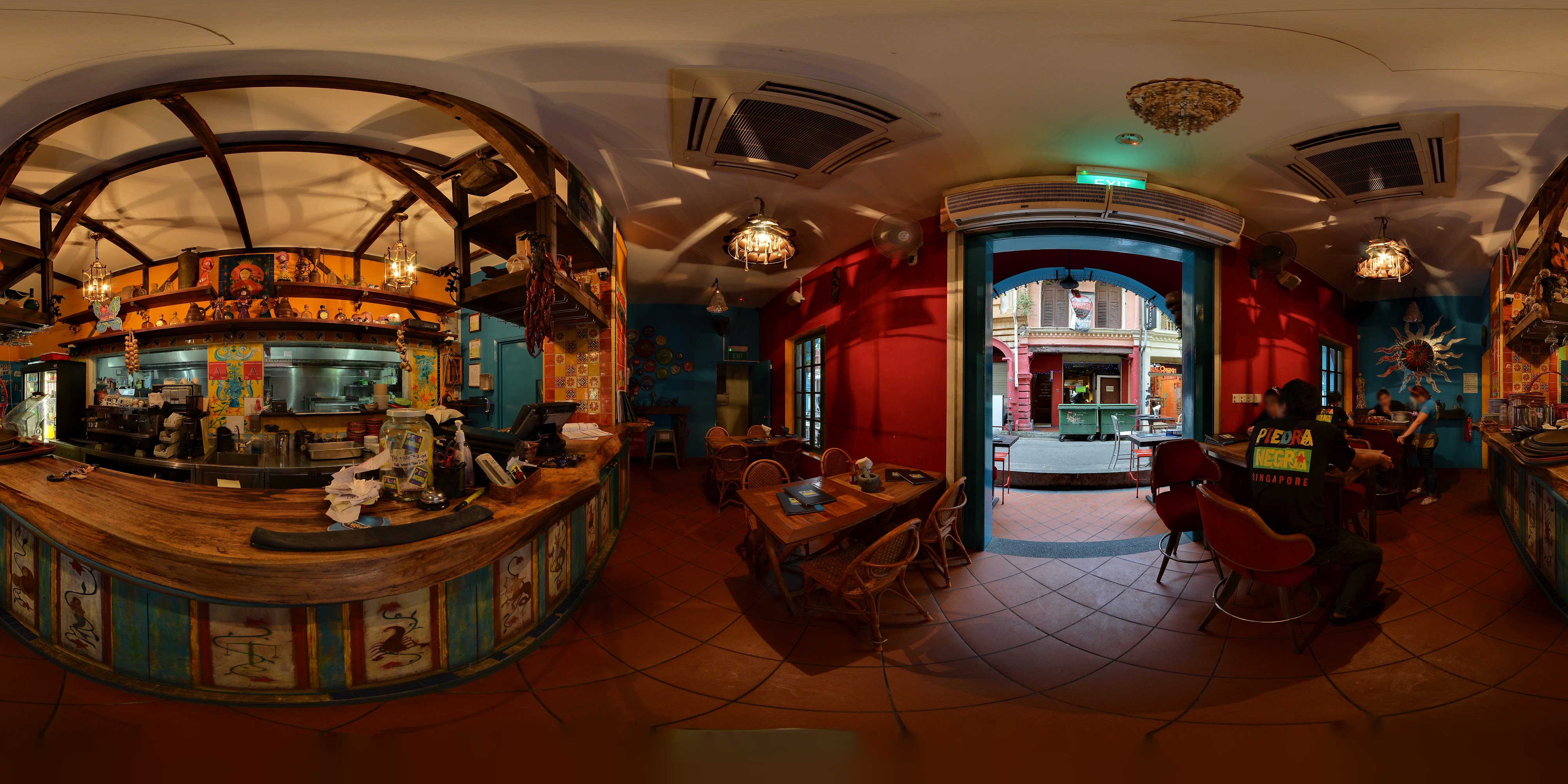 Colorful Rustic Eatery Interior