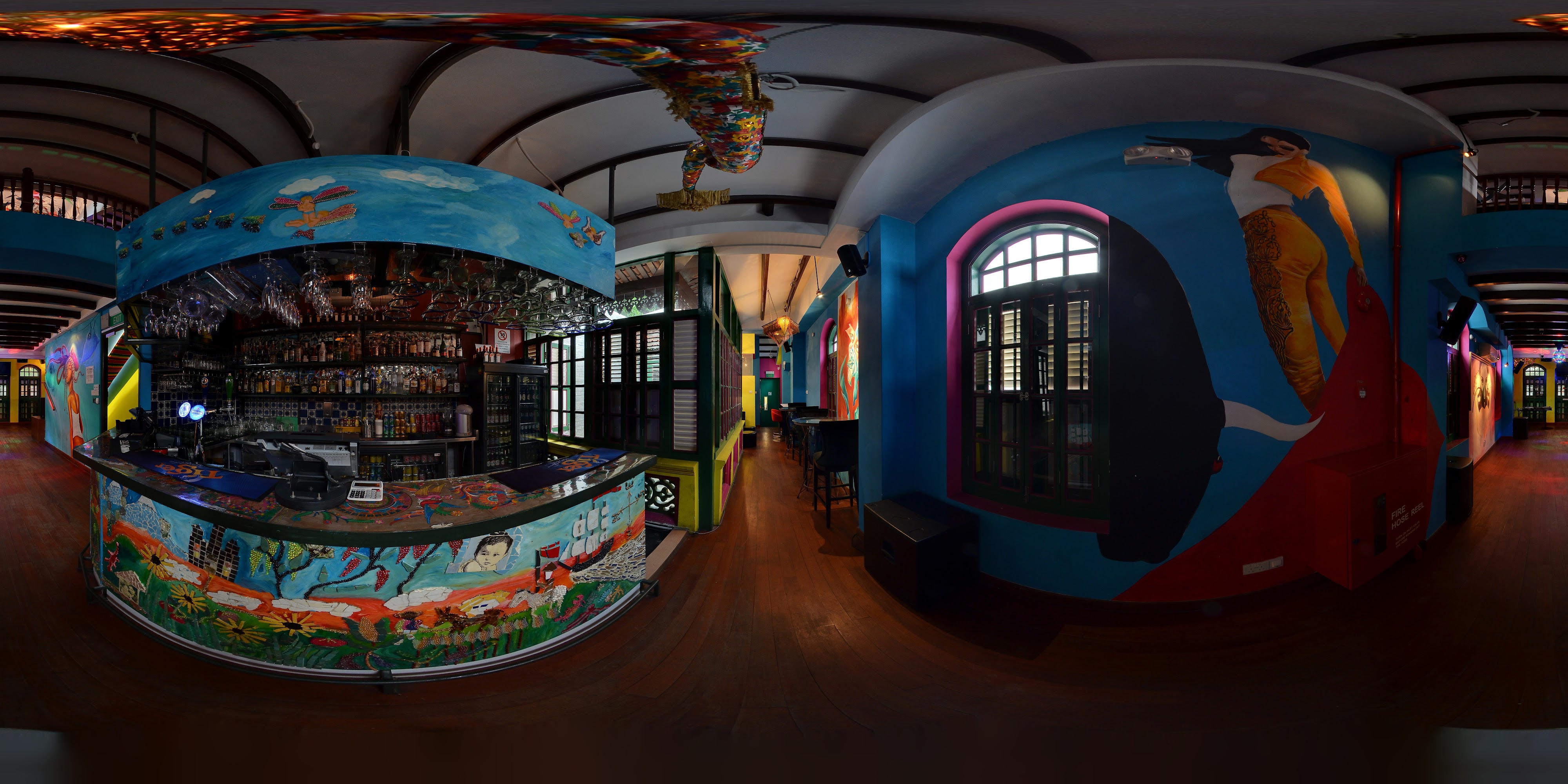 Vibrant Art Bar Interior