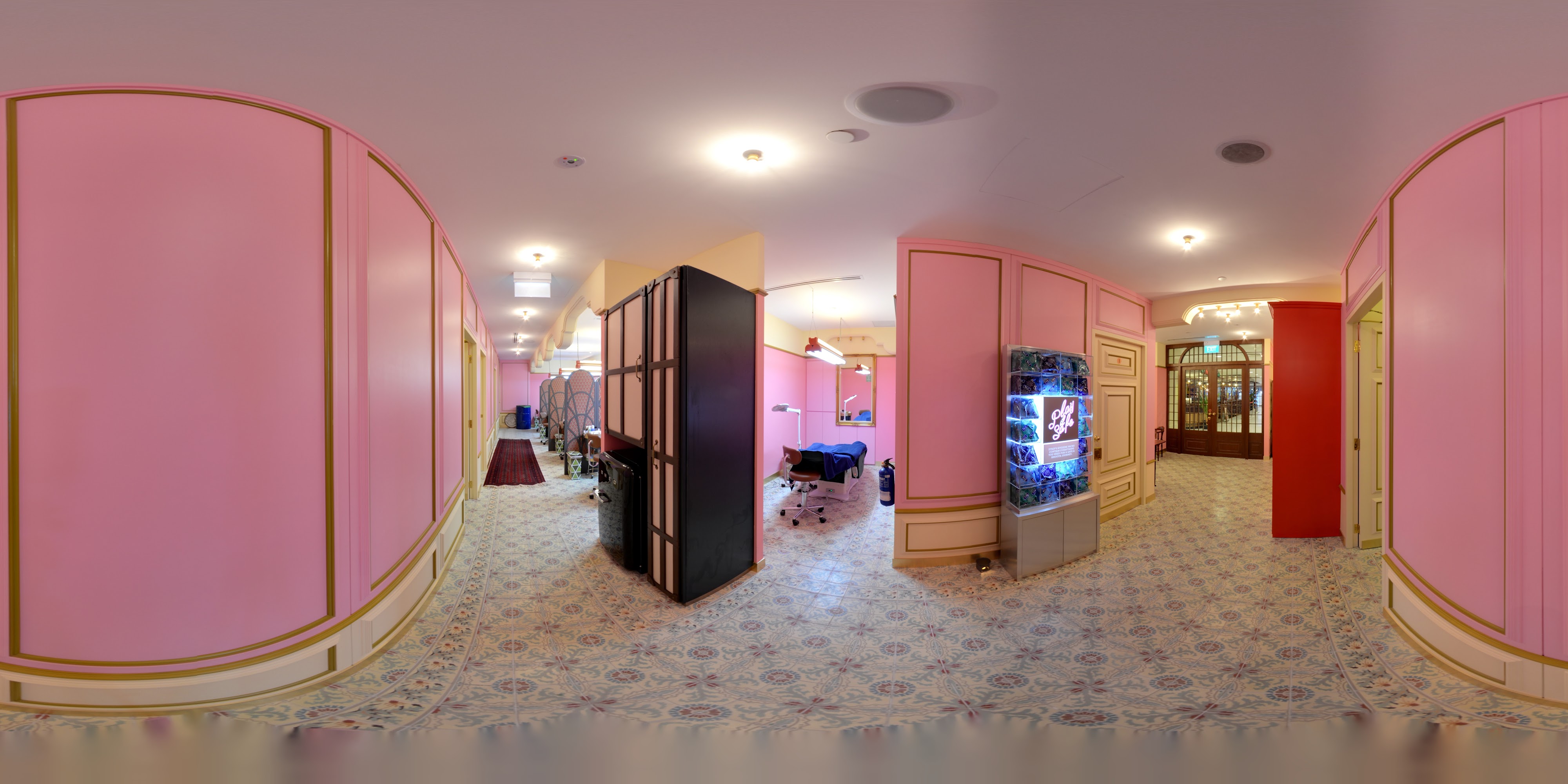 Bright Neon Pink Salon Interior