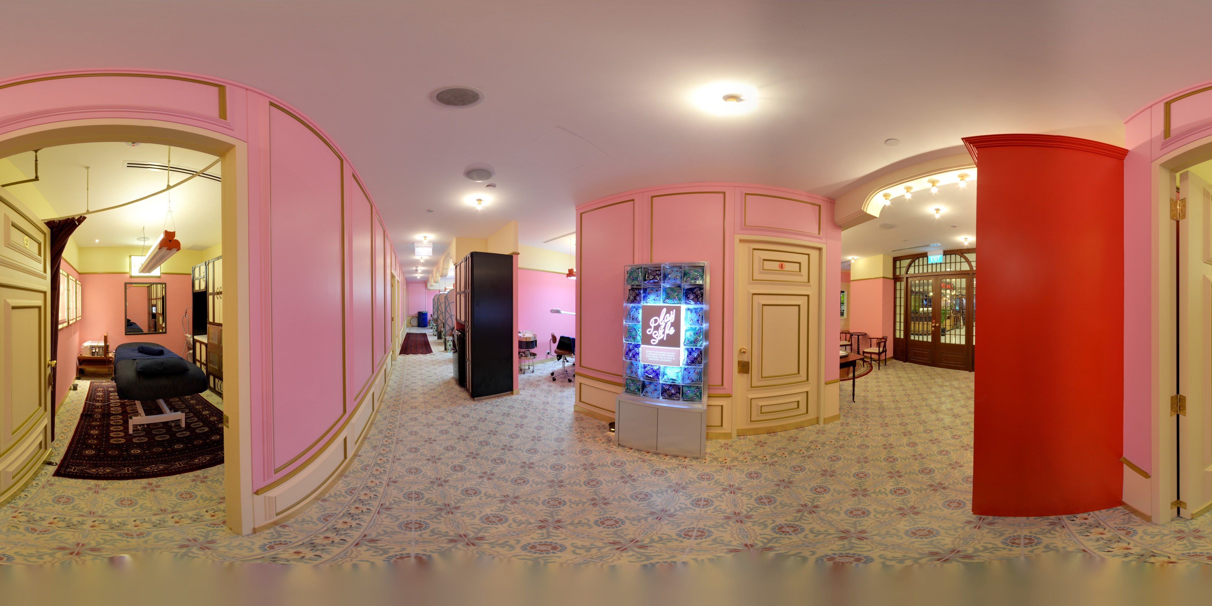 Retro Interior with Pink Walls
