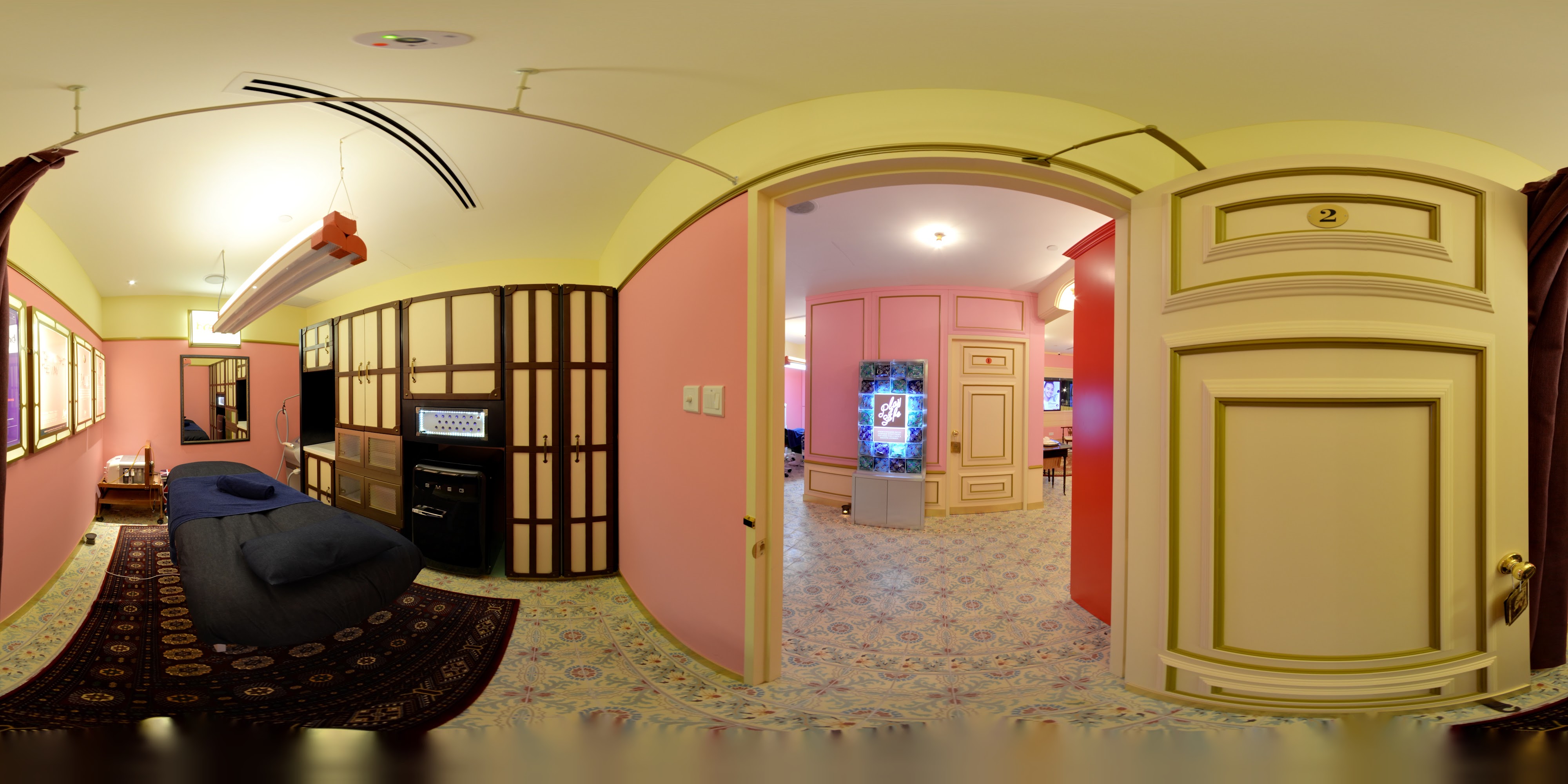 Retro Kitchen and Bedroom Scene