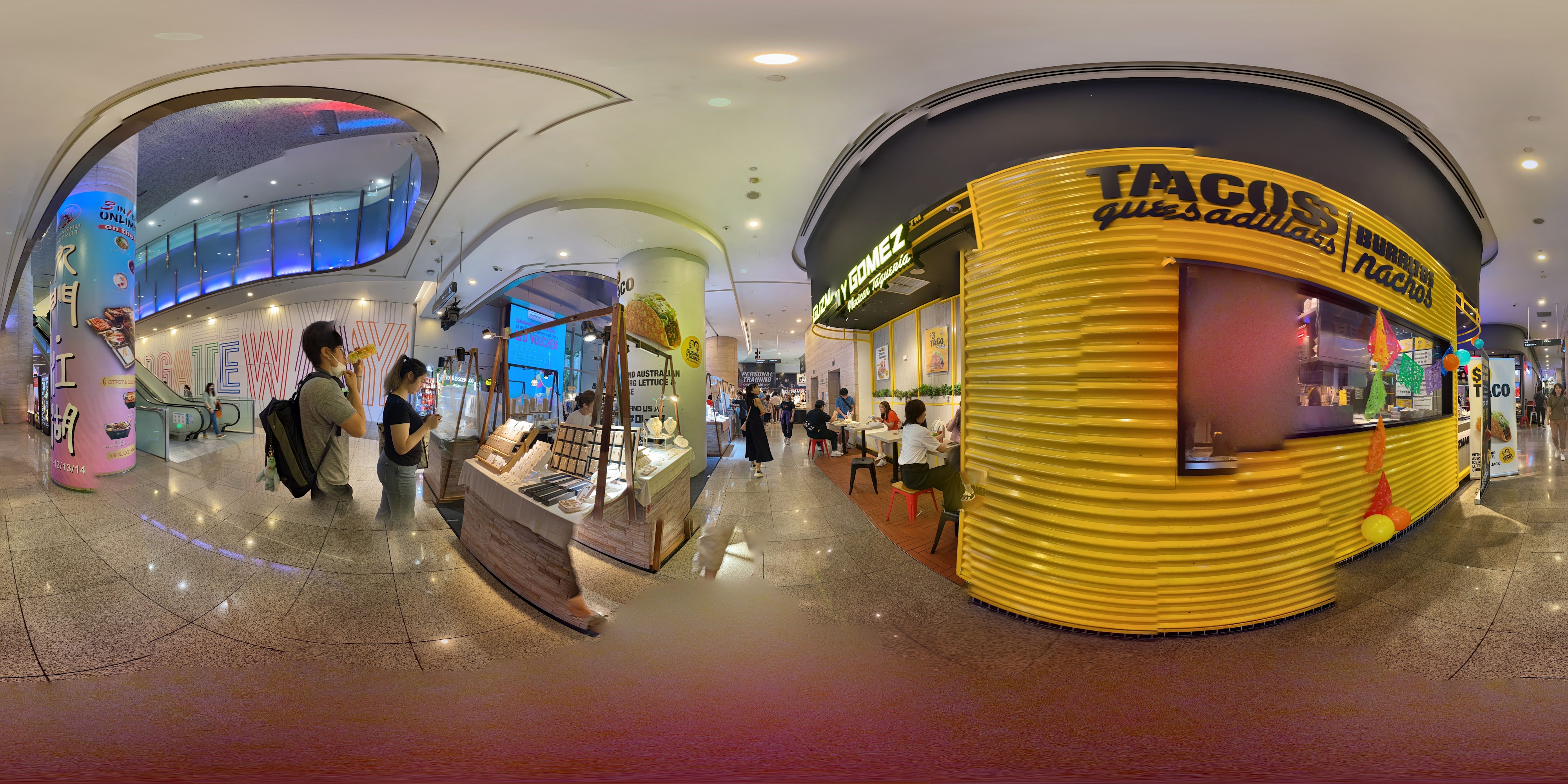Colorful Food Court Interior