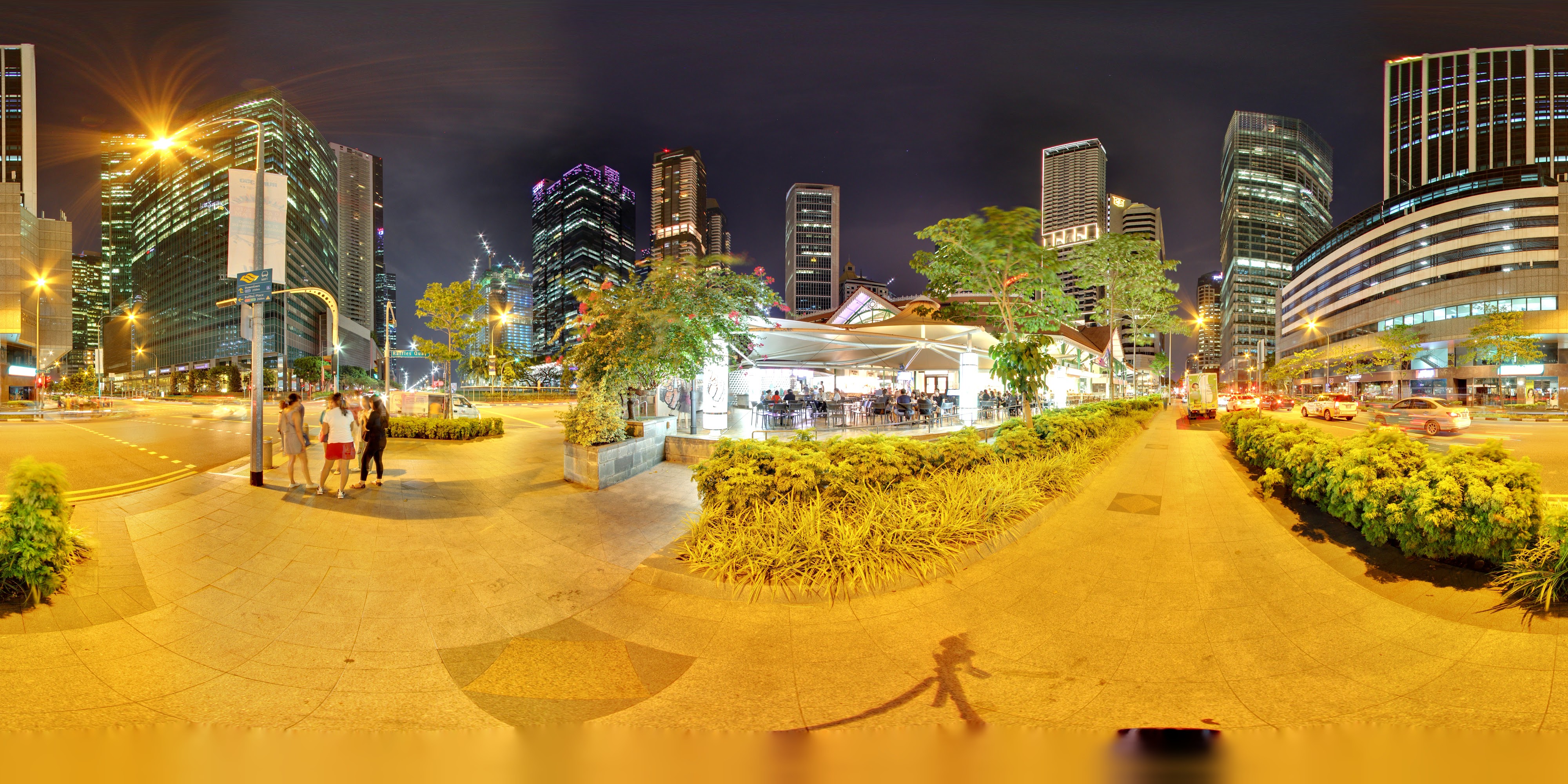 Night Market Hub Under Skyscrapers