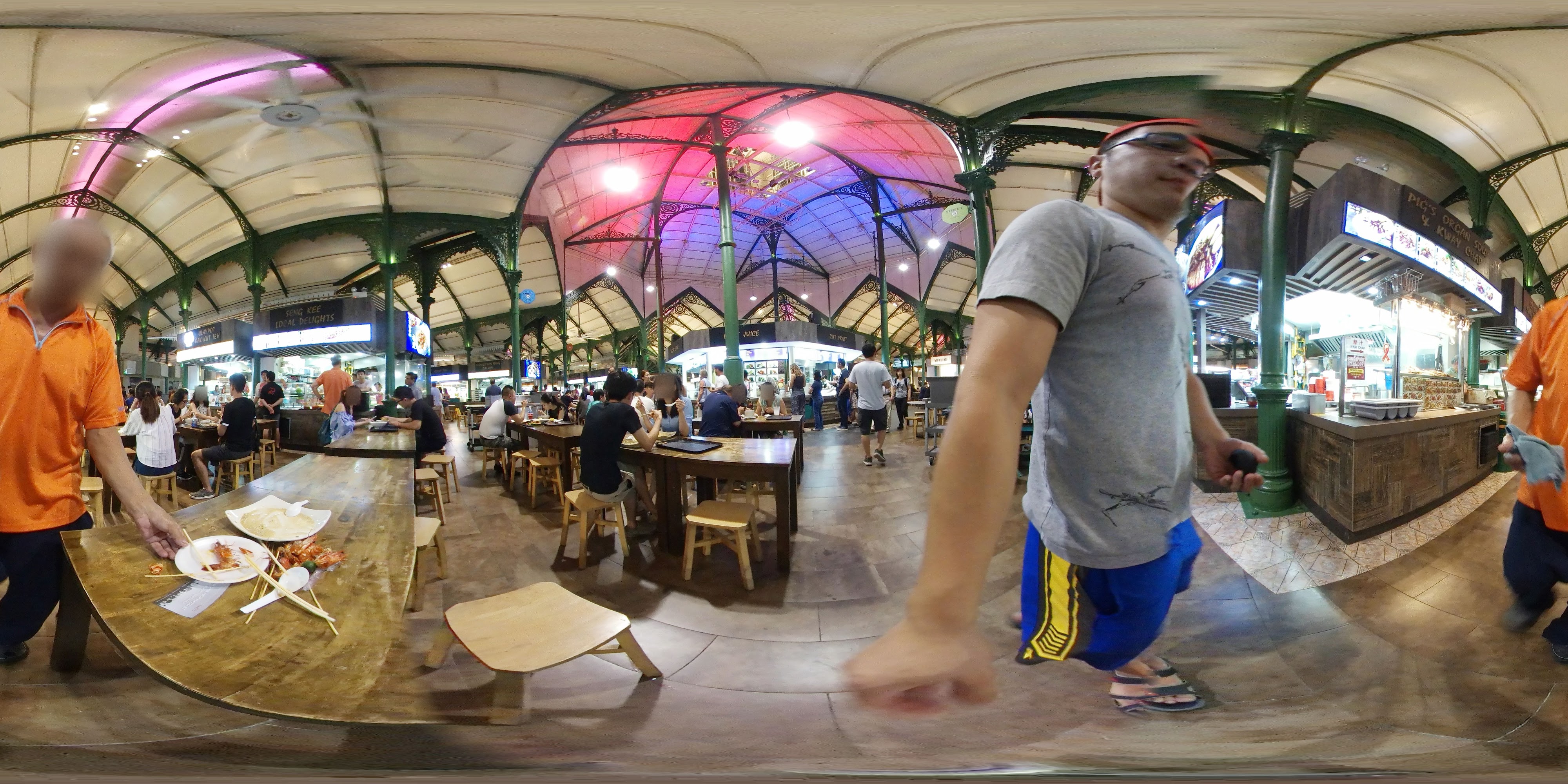 Busy Indoor Market Dining Scene.