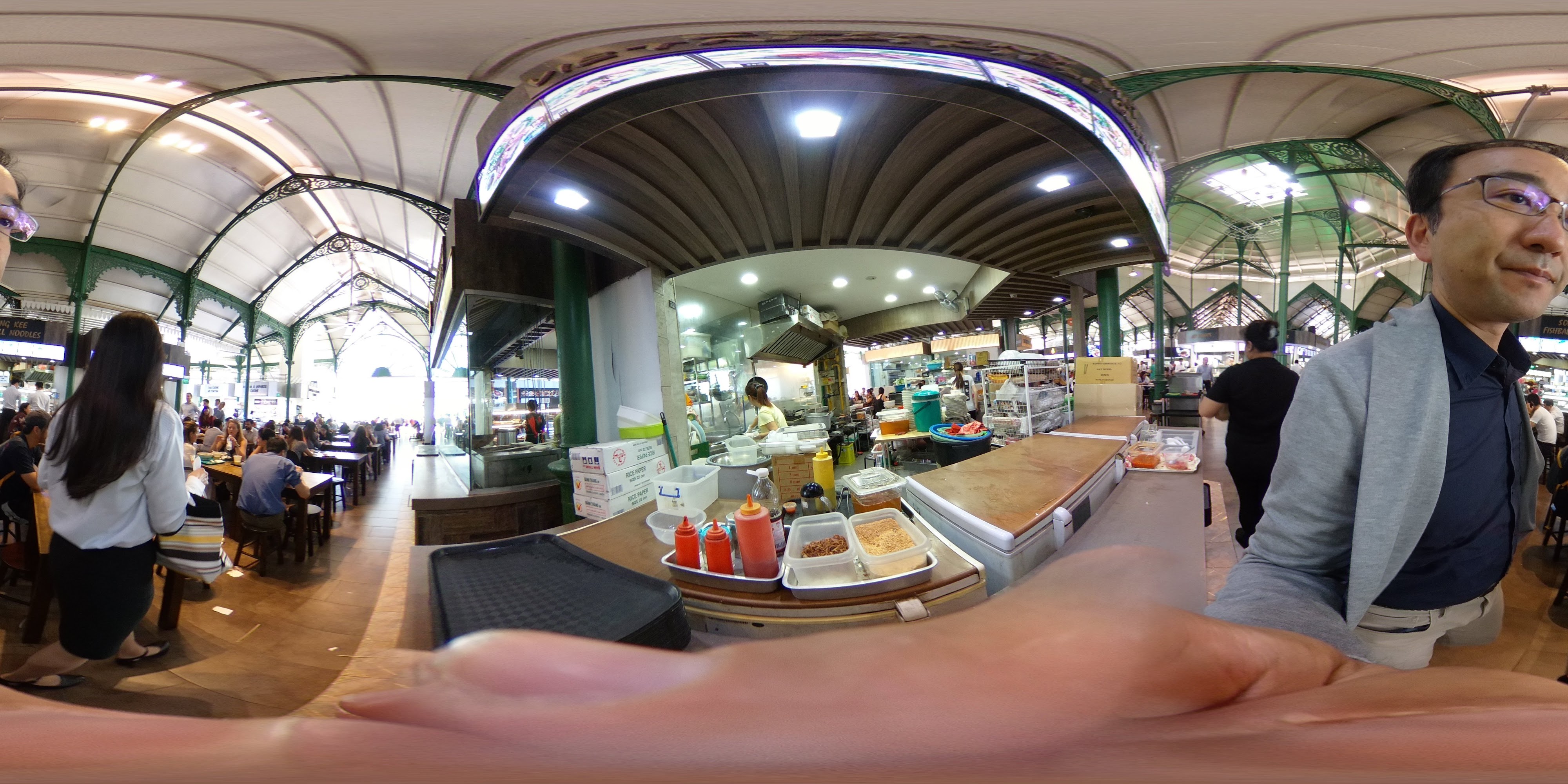 Lively Food Market Interior.