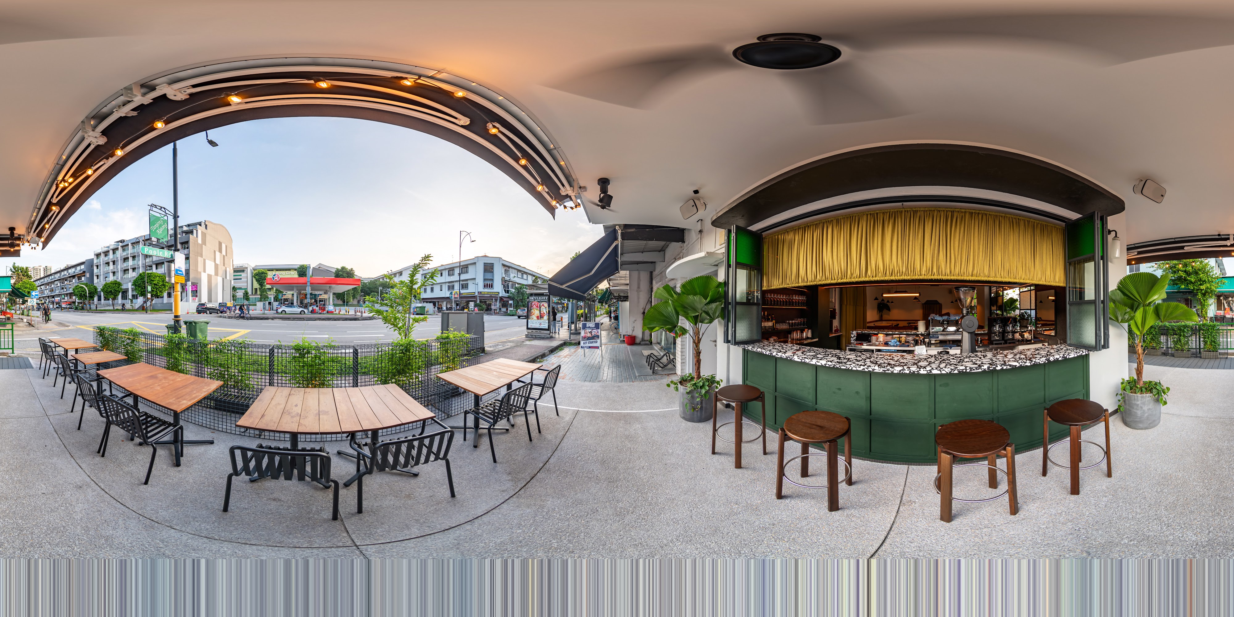 Café Seating Area and Street View