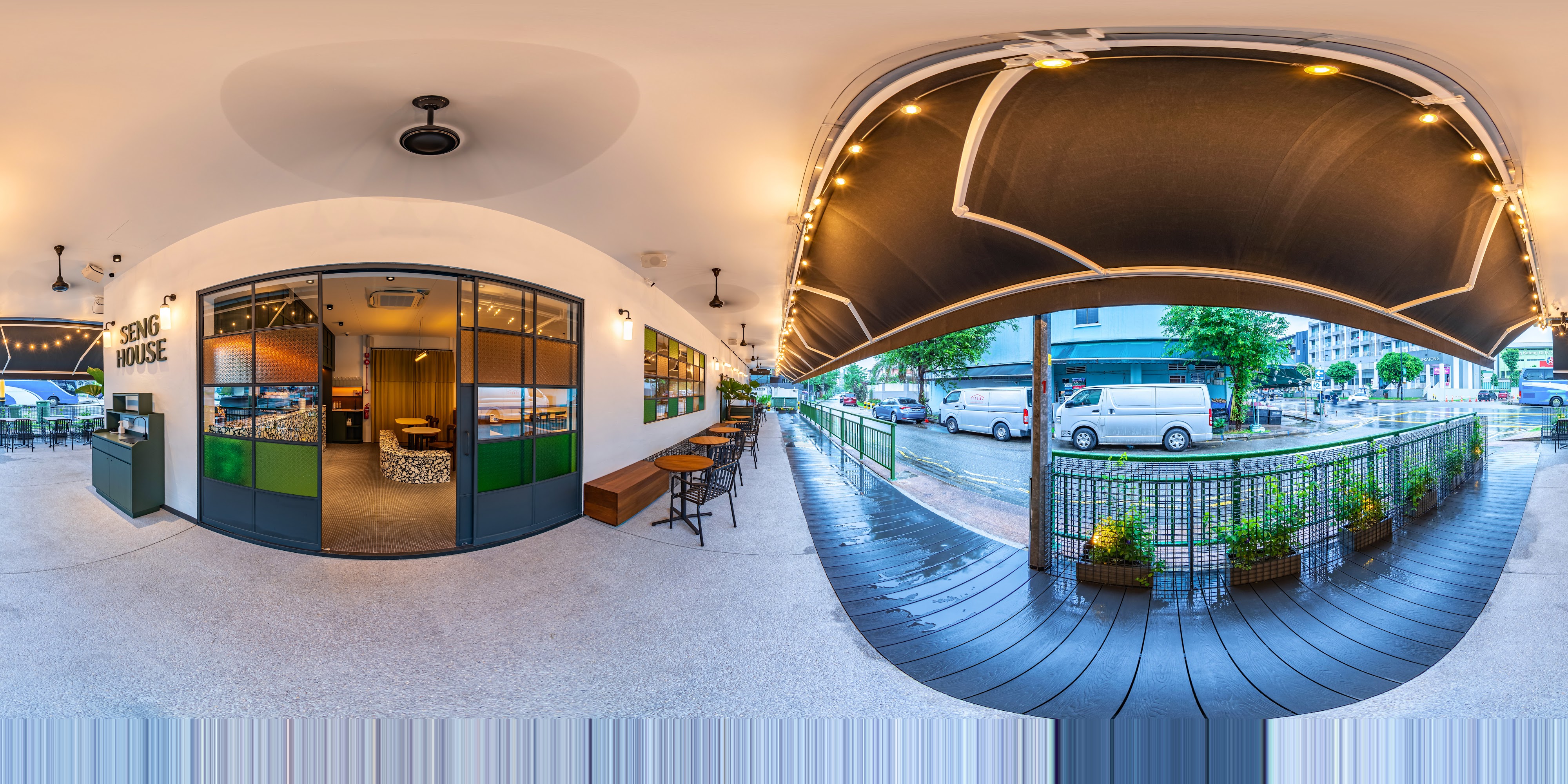 Modern Café Outdoor Scene