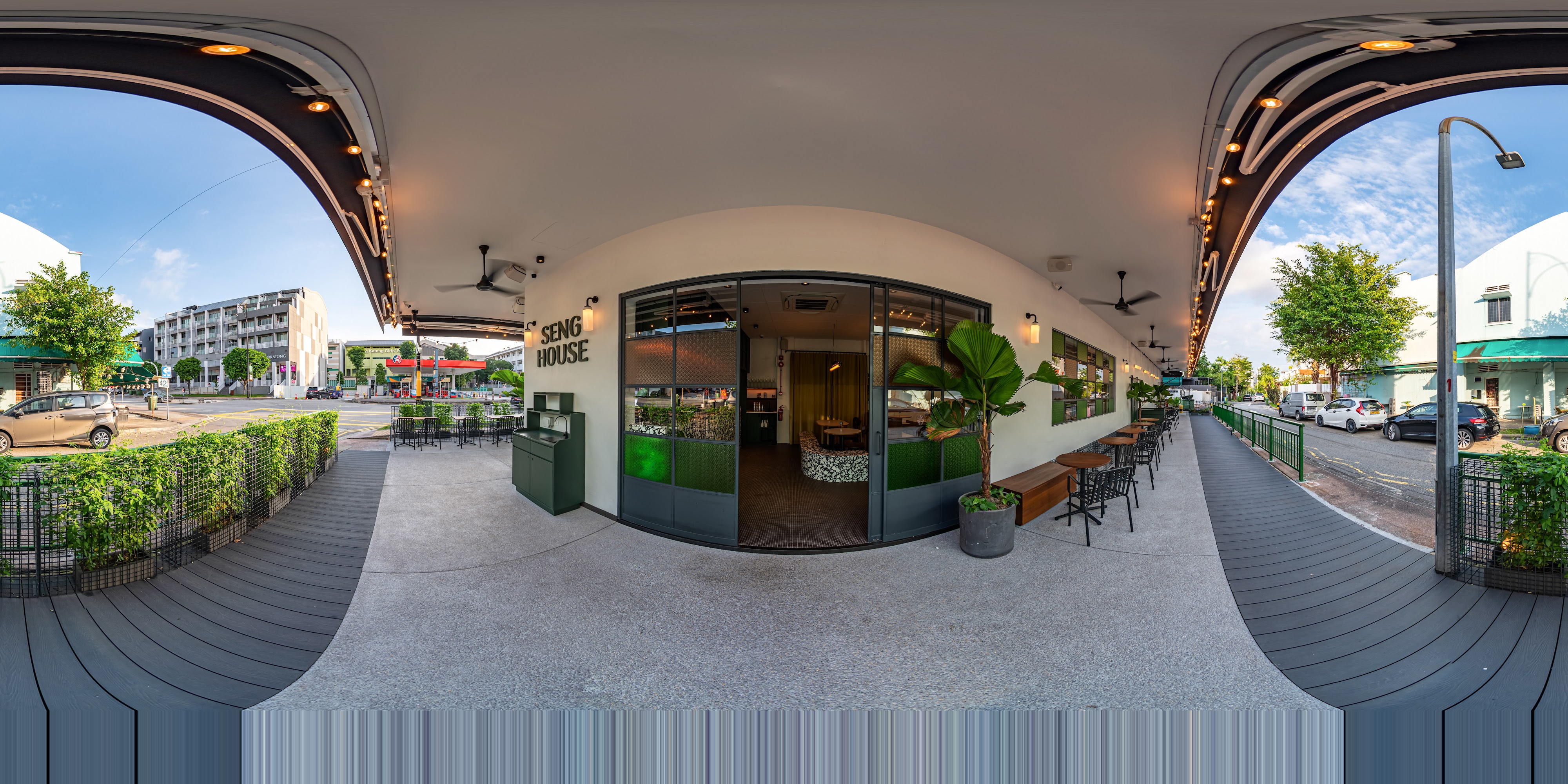 Modern Café Street Setting