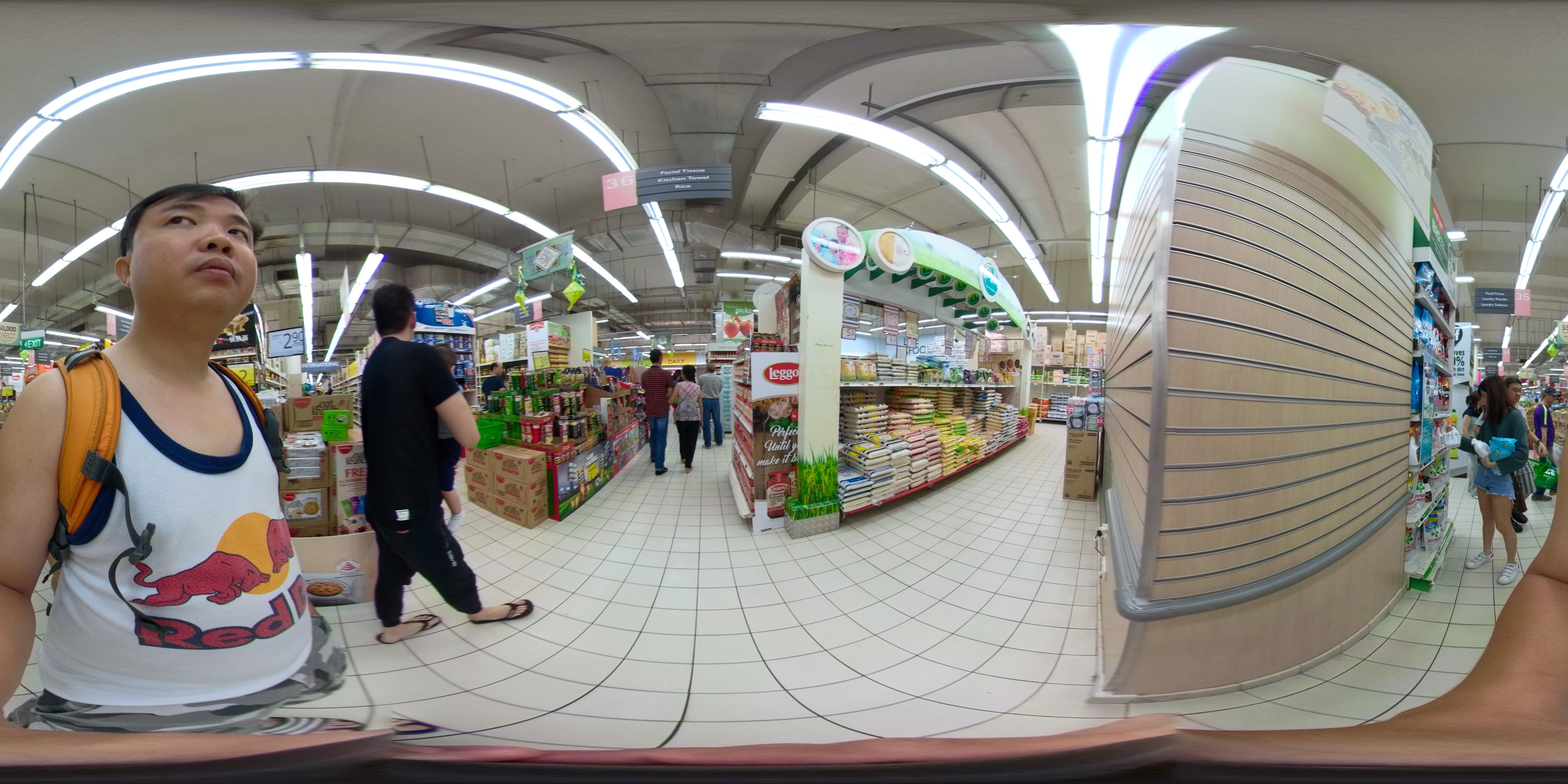 Grocery Store Aisle Inside View.