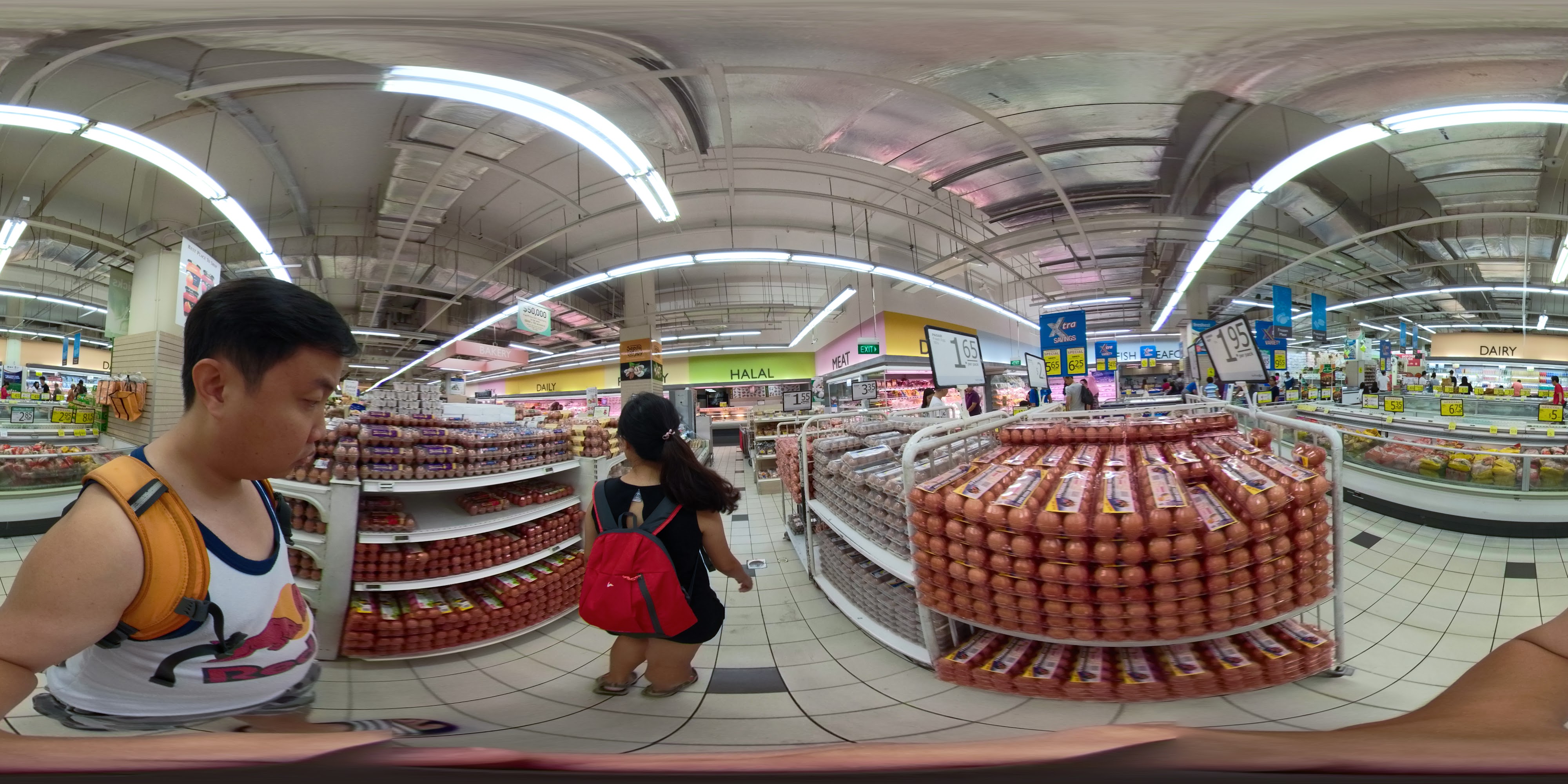 Bright Grocery Aisle Scene