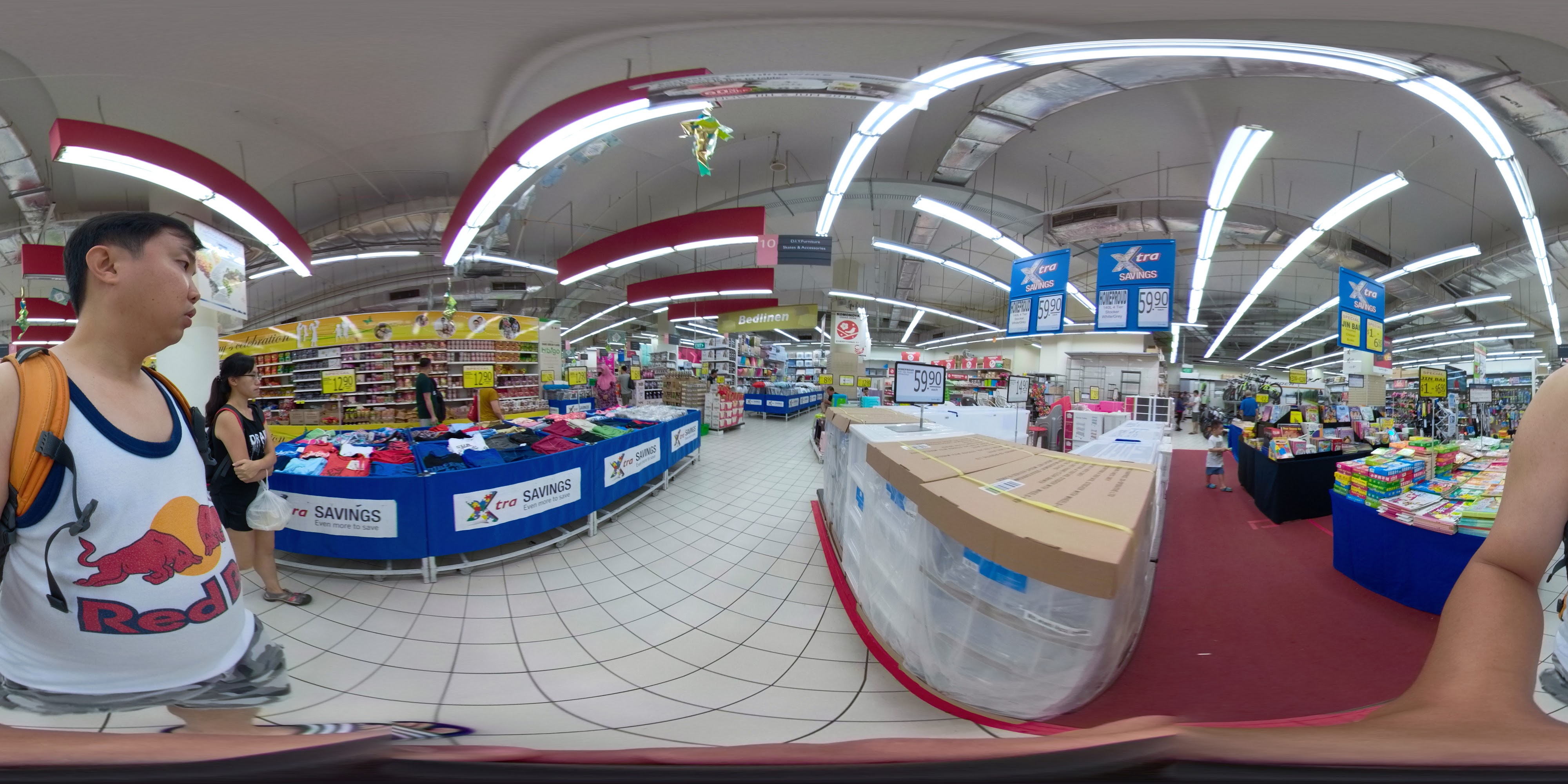 Busy Supermarket Interior Aisle