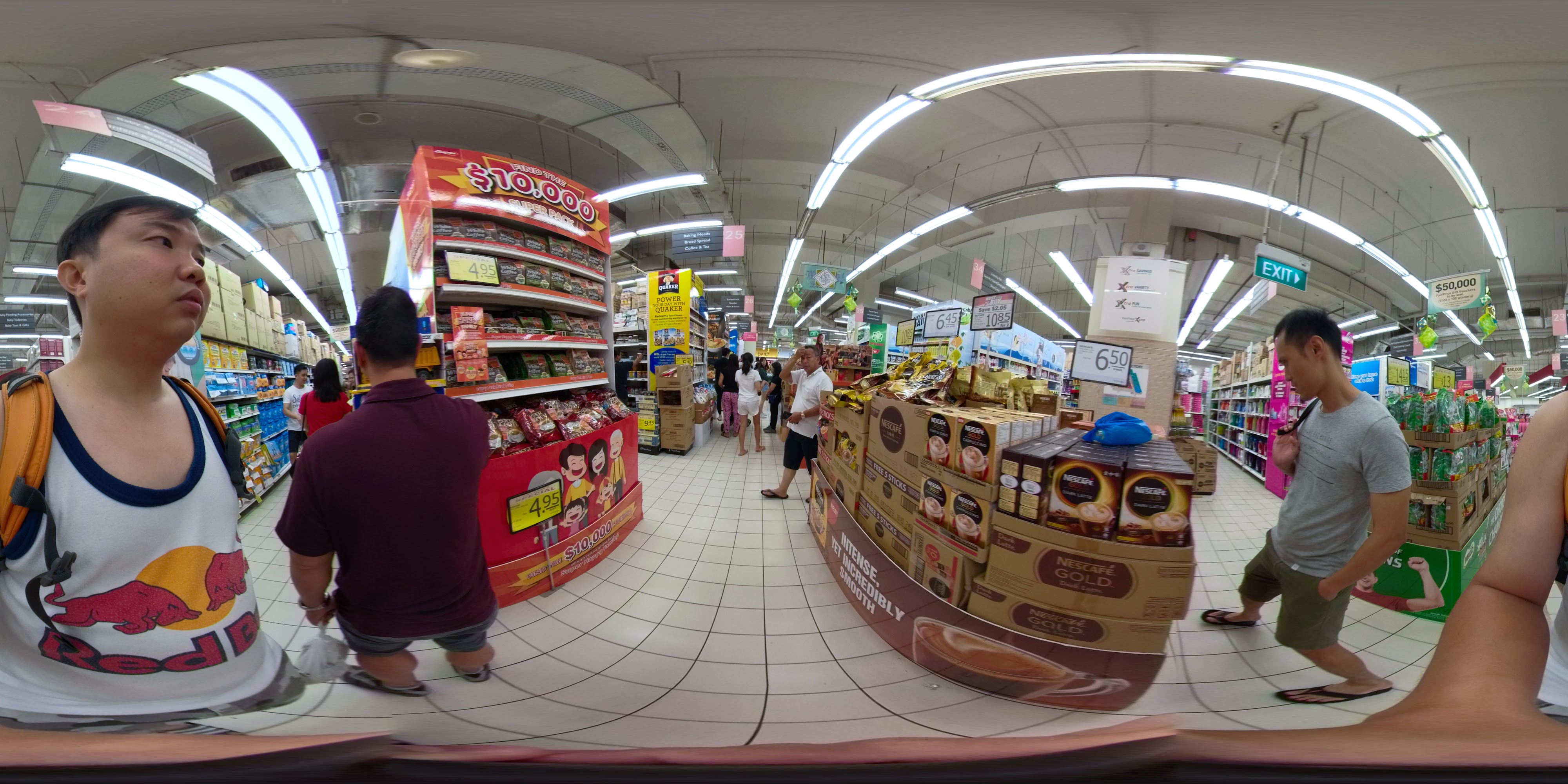 Busy Supermarket Aisle Inside