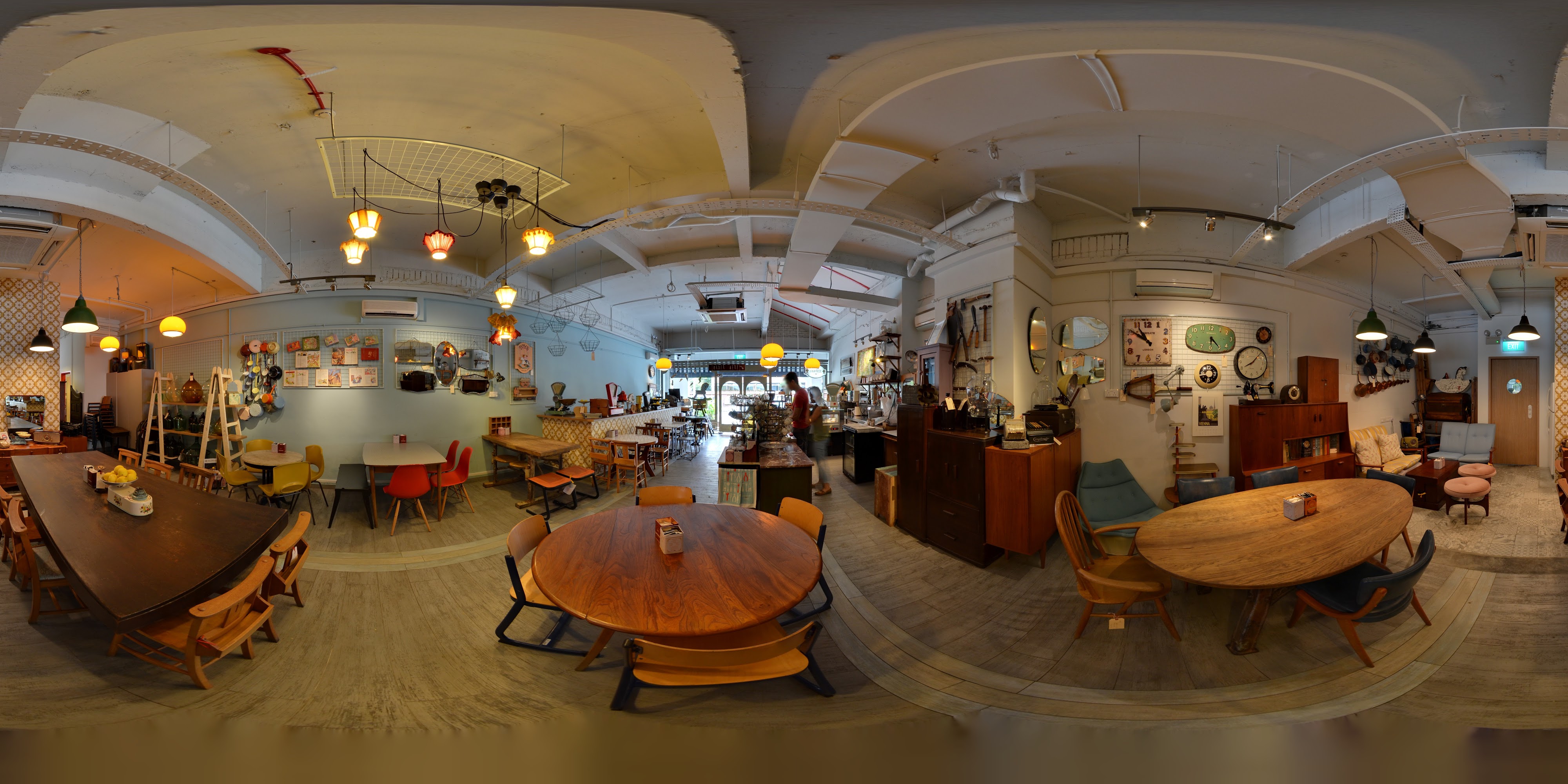 Vintage Industrial Café Interior