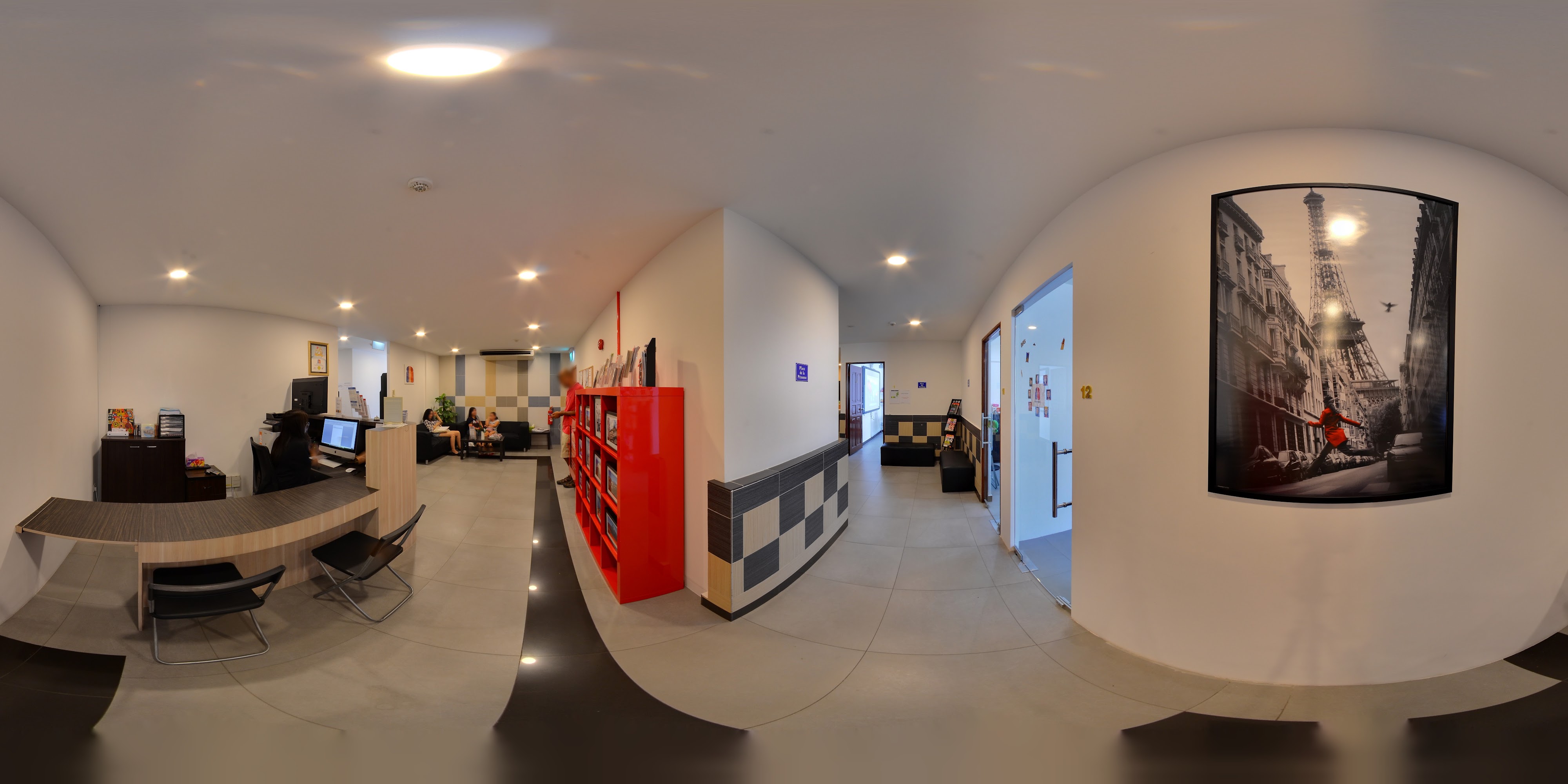 Bright Hallway with Reception Area