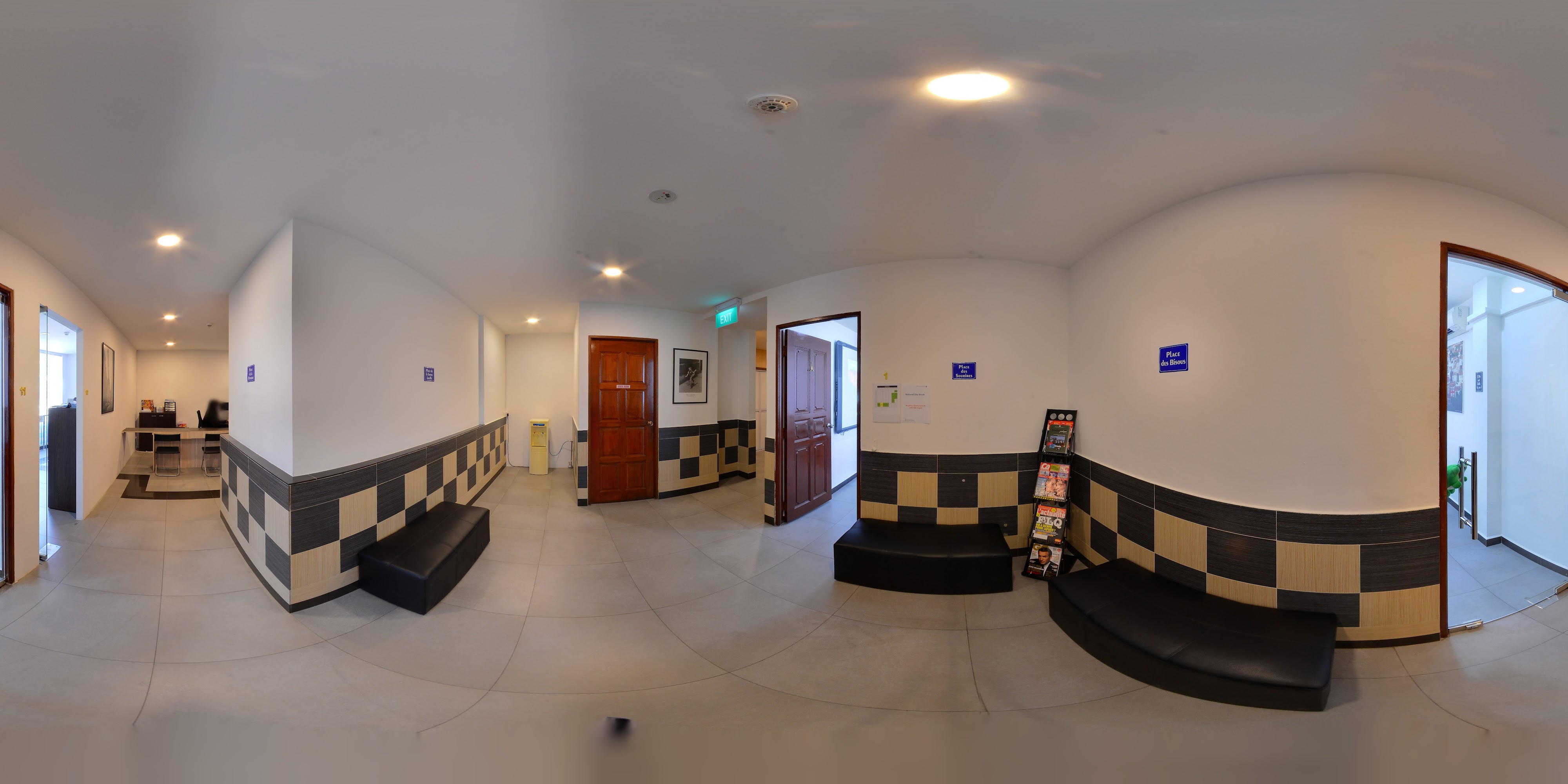 Bright Modern Curved Interior Hallway