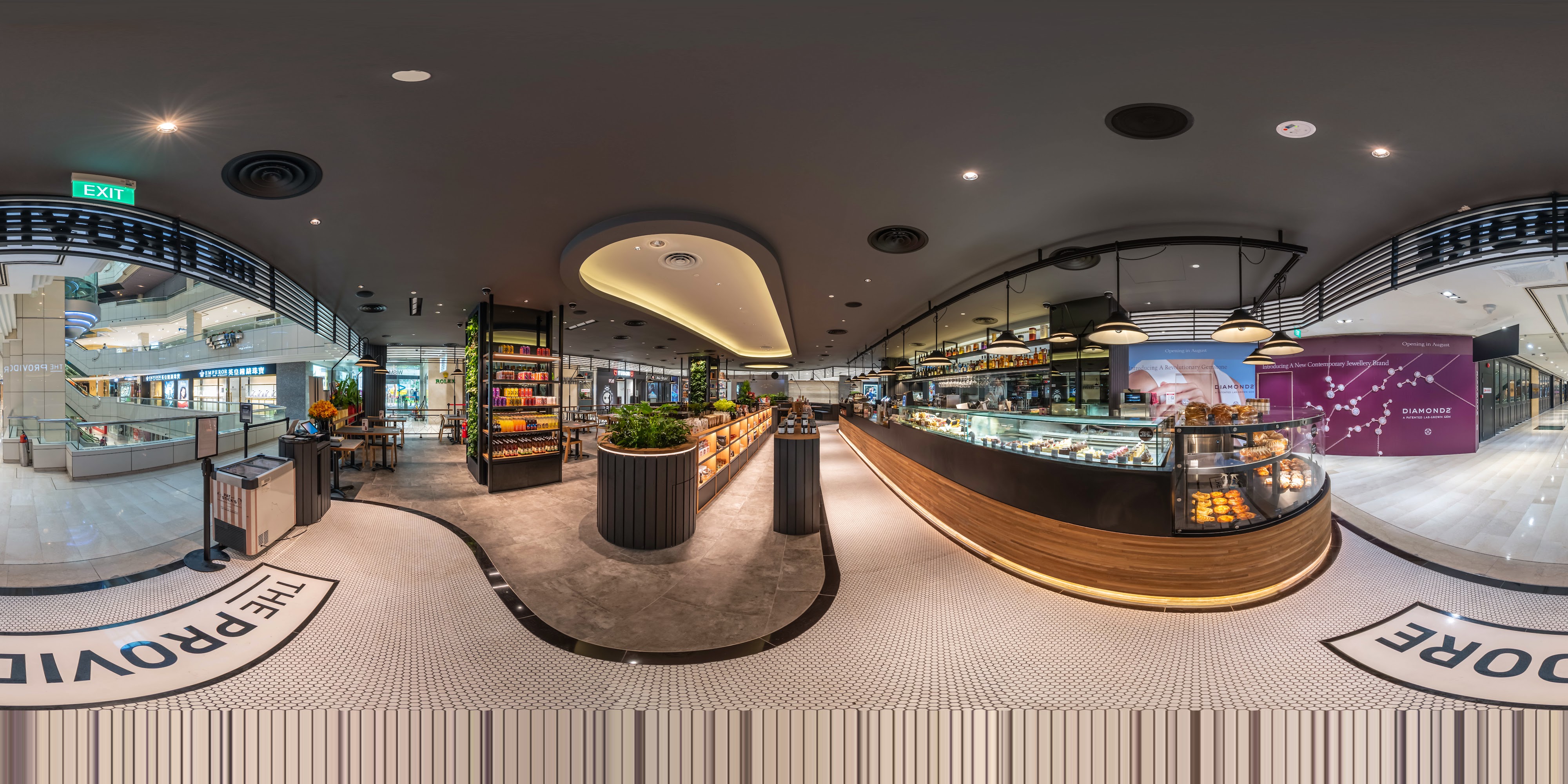 Luxurious Indoor Food Court Scene