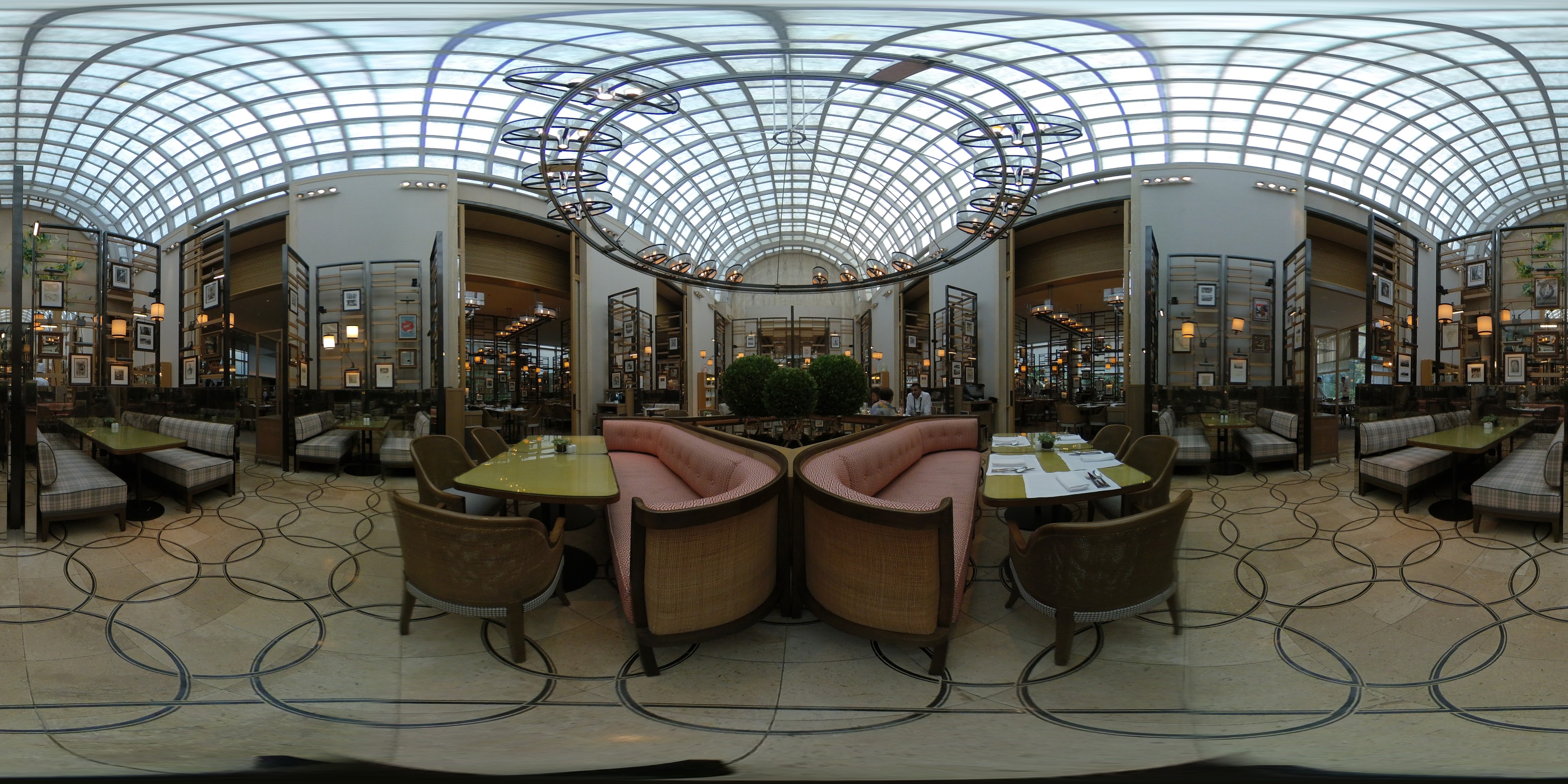 Elegant Seating Under Glass Dome